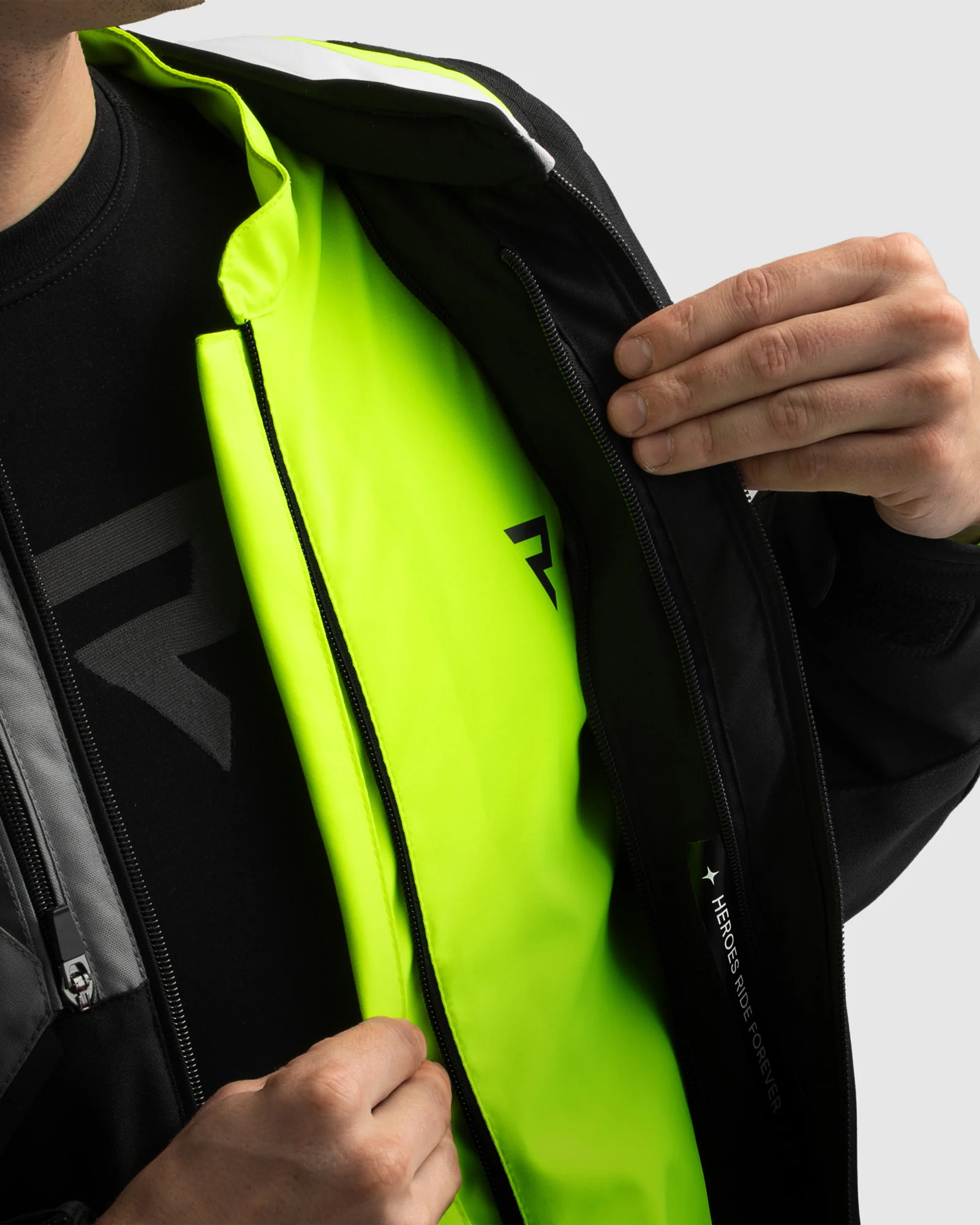 Borg II Motorcycle Jacket Black, Grey, Fluo Yellow - Image 11