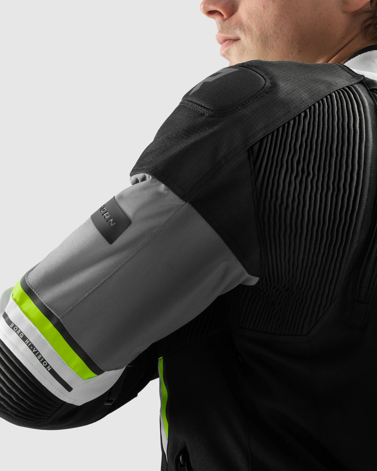 Borg II Motorcycle Jacket Black, Grey, Fluo Yellow - Image 5