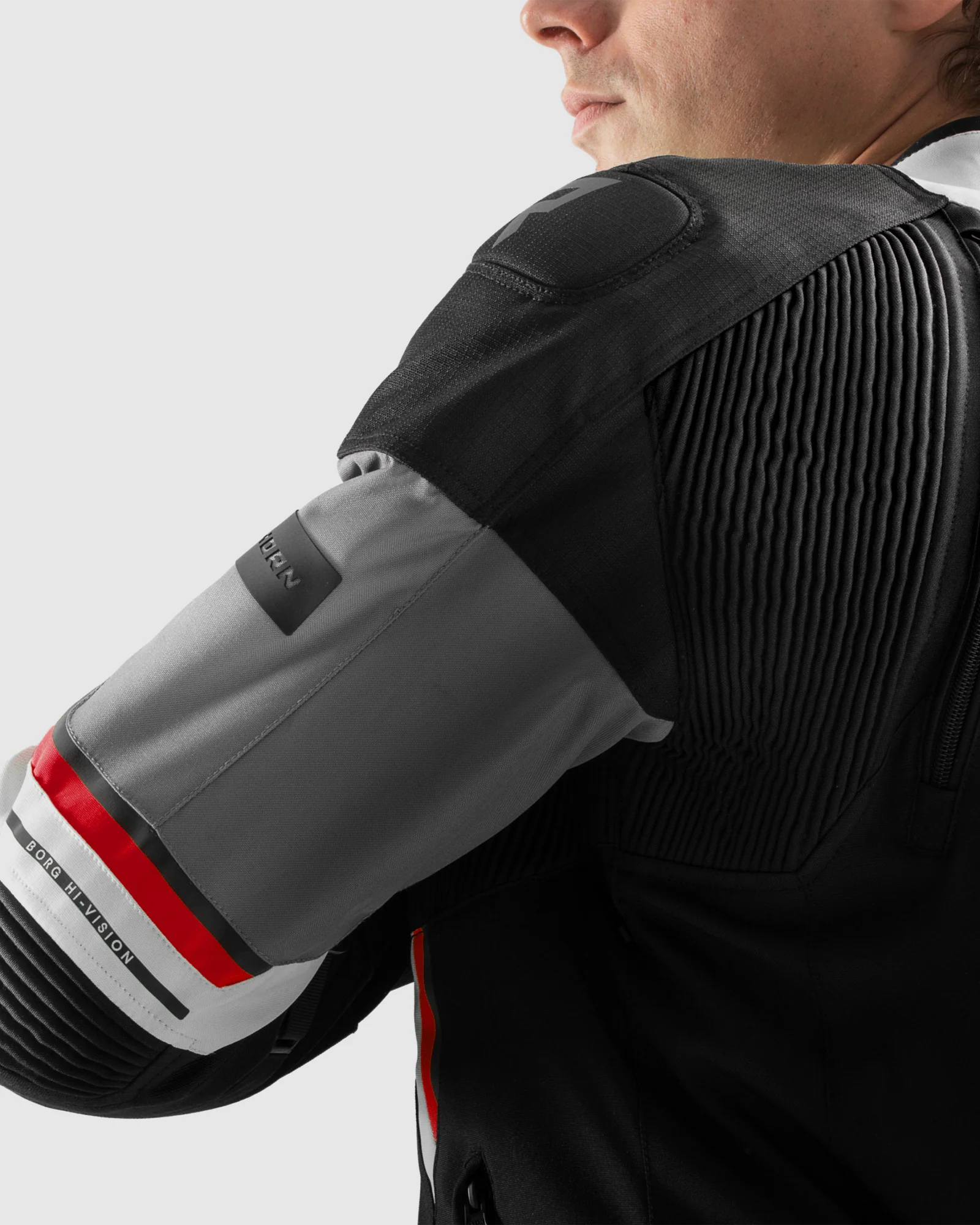 Borg II Motorcycle Jacket Black, Grey, Red - Image 10