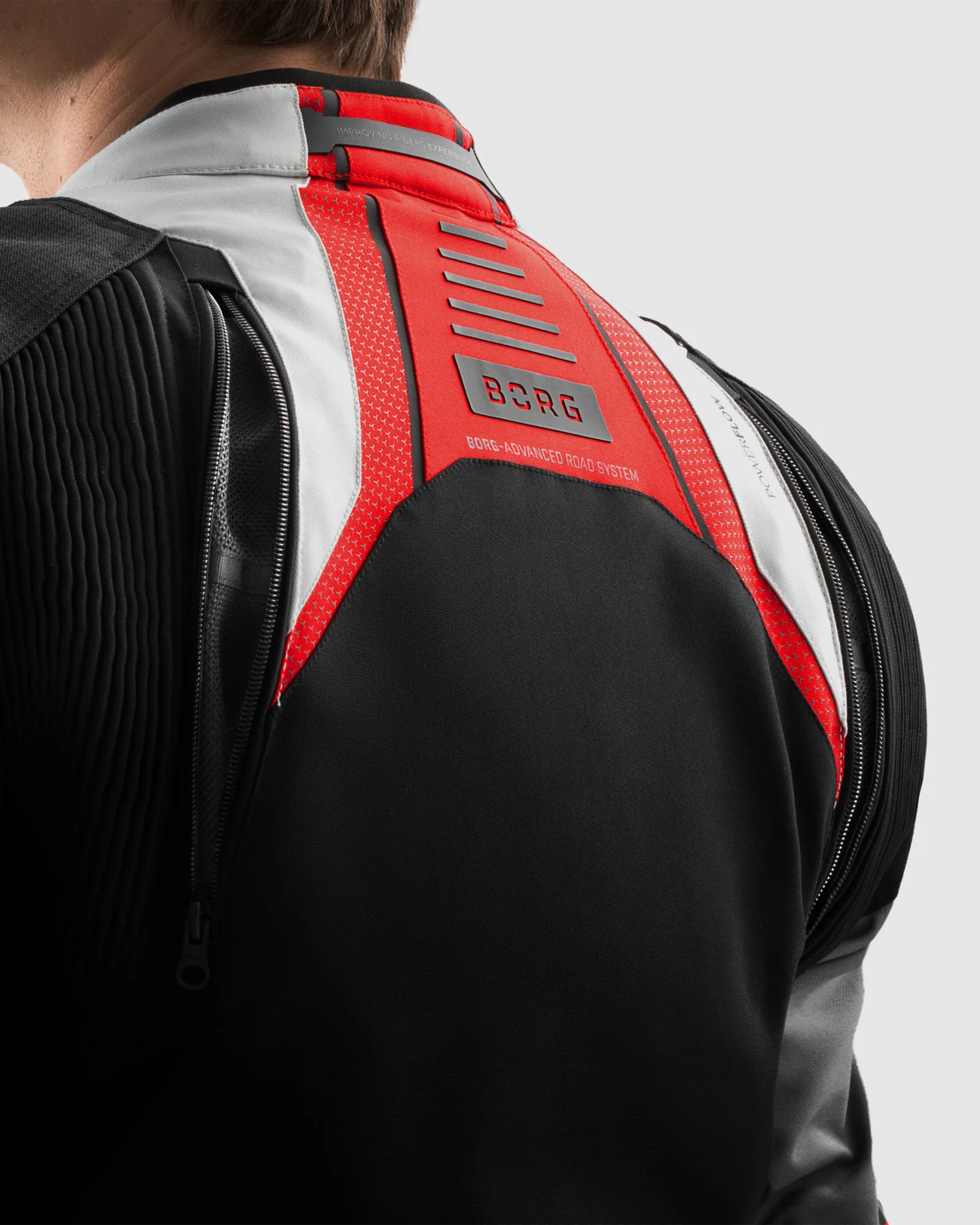 Borg II Motorcycle Jacket Black, Grey, Red - Image 13