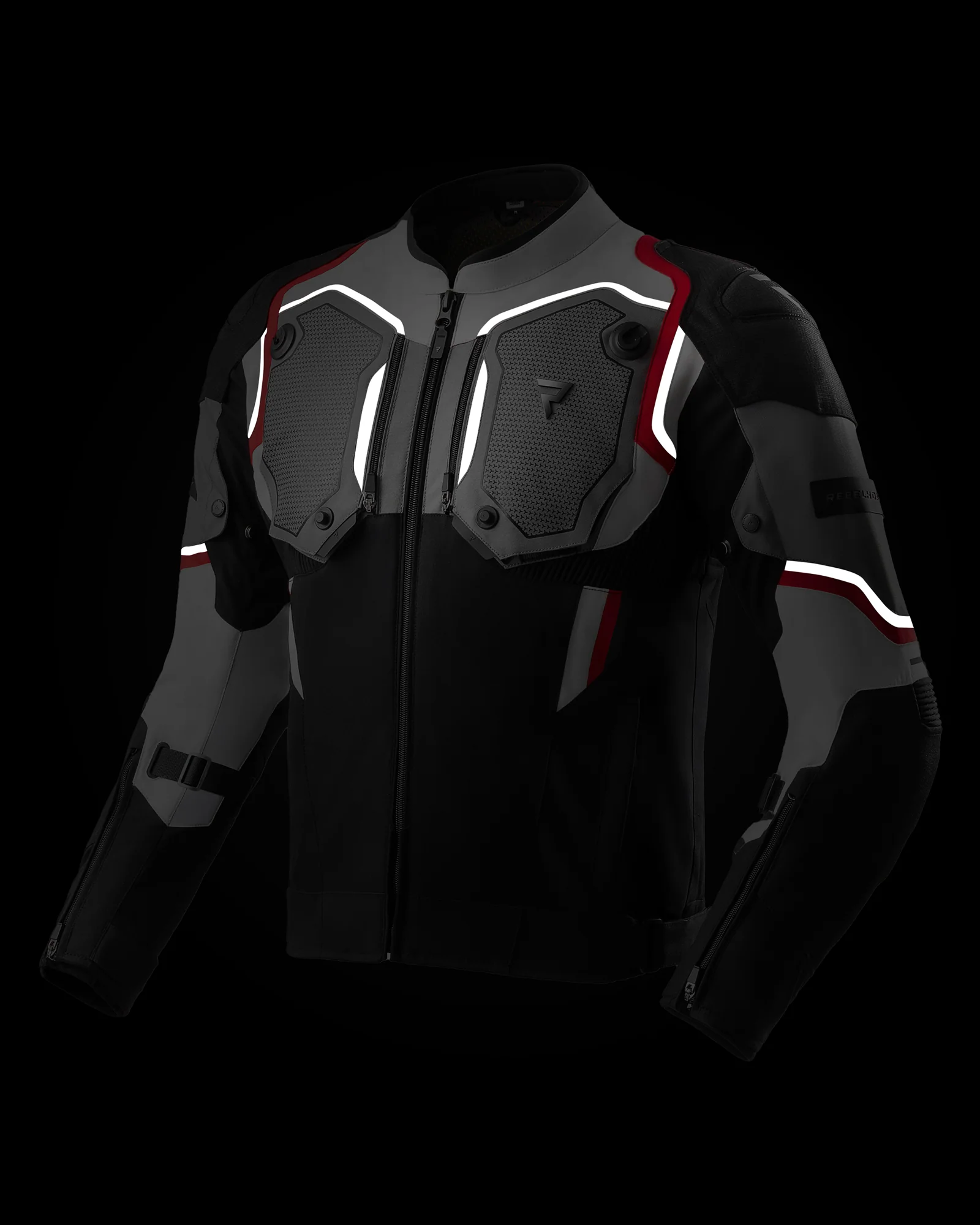 Borg II Motorcycle Jacket Black, Grey, Red - Image 18