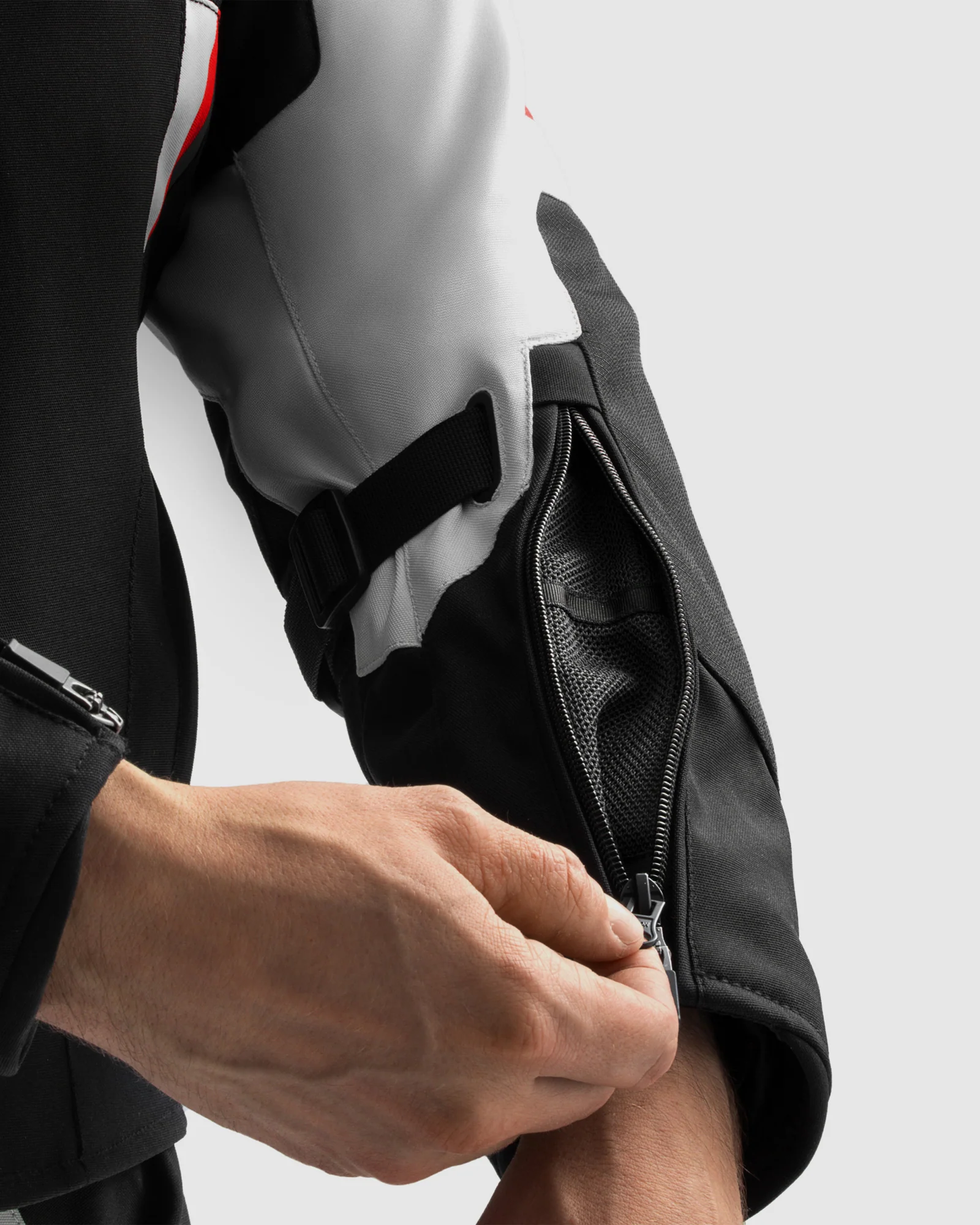 Borg II Motorcycle Jacket Black, Grey, Red - Image 5