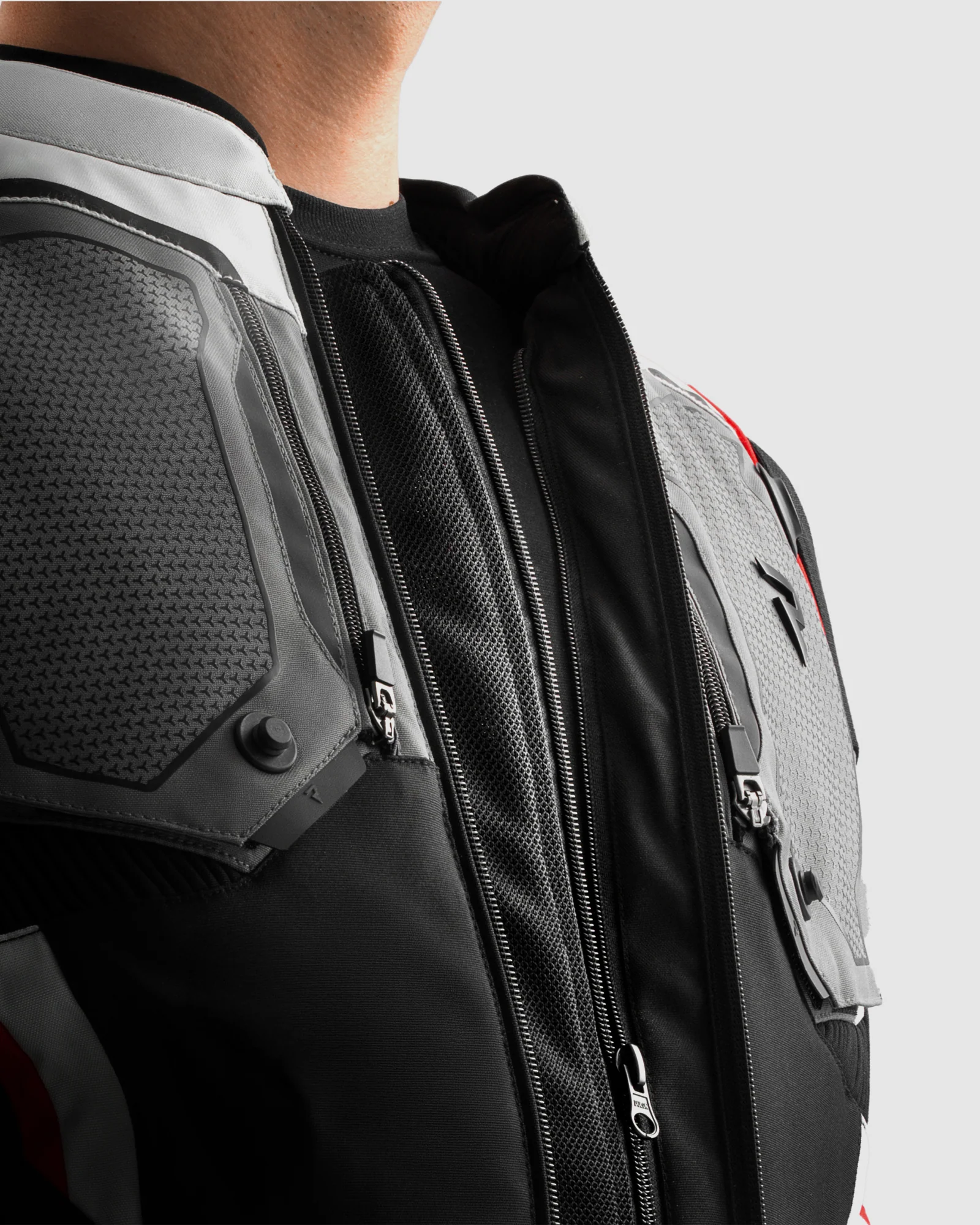 Borg II Motorcycle Jacket Black, Grey, Red - Image 6