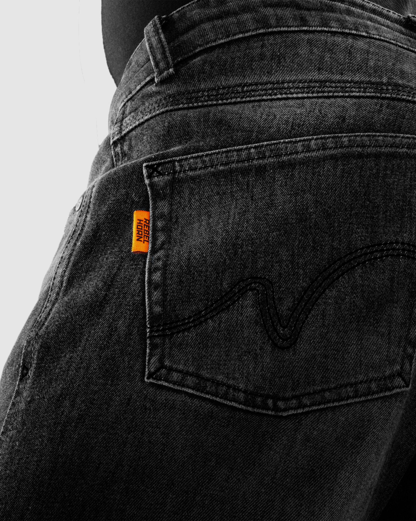 Bronco Motorcycle Jeans Washed Black - Image 8
