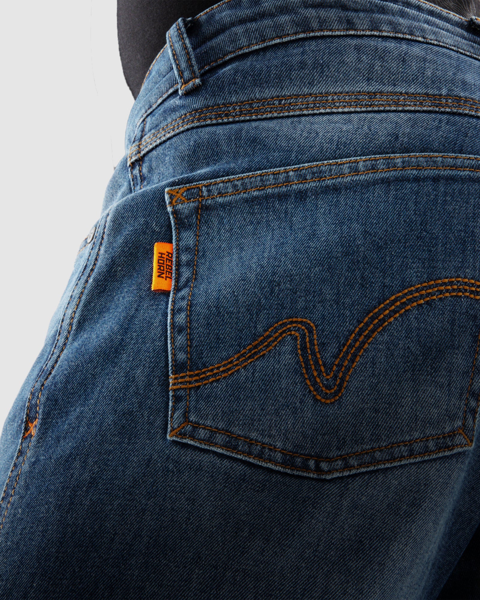 Bronco Motorcycle Jeans Washed Blue - Image 8