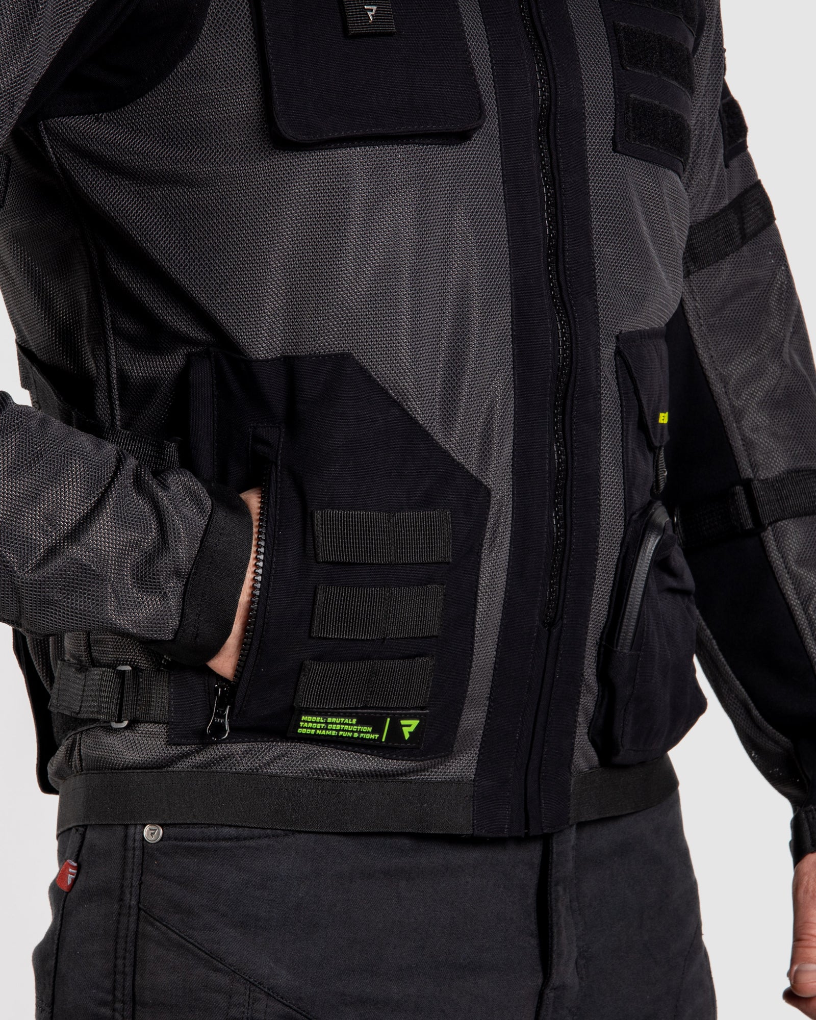 Brutale Motorcycle Jacket Dark Grey - Image 10