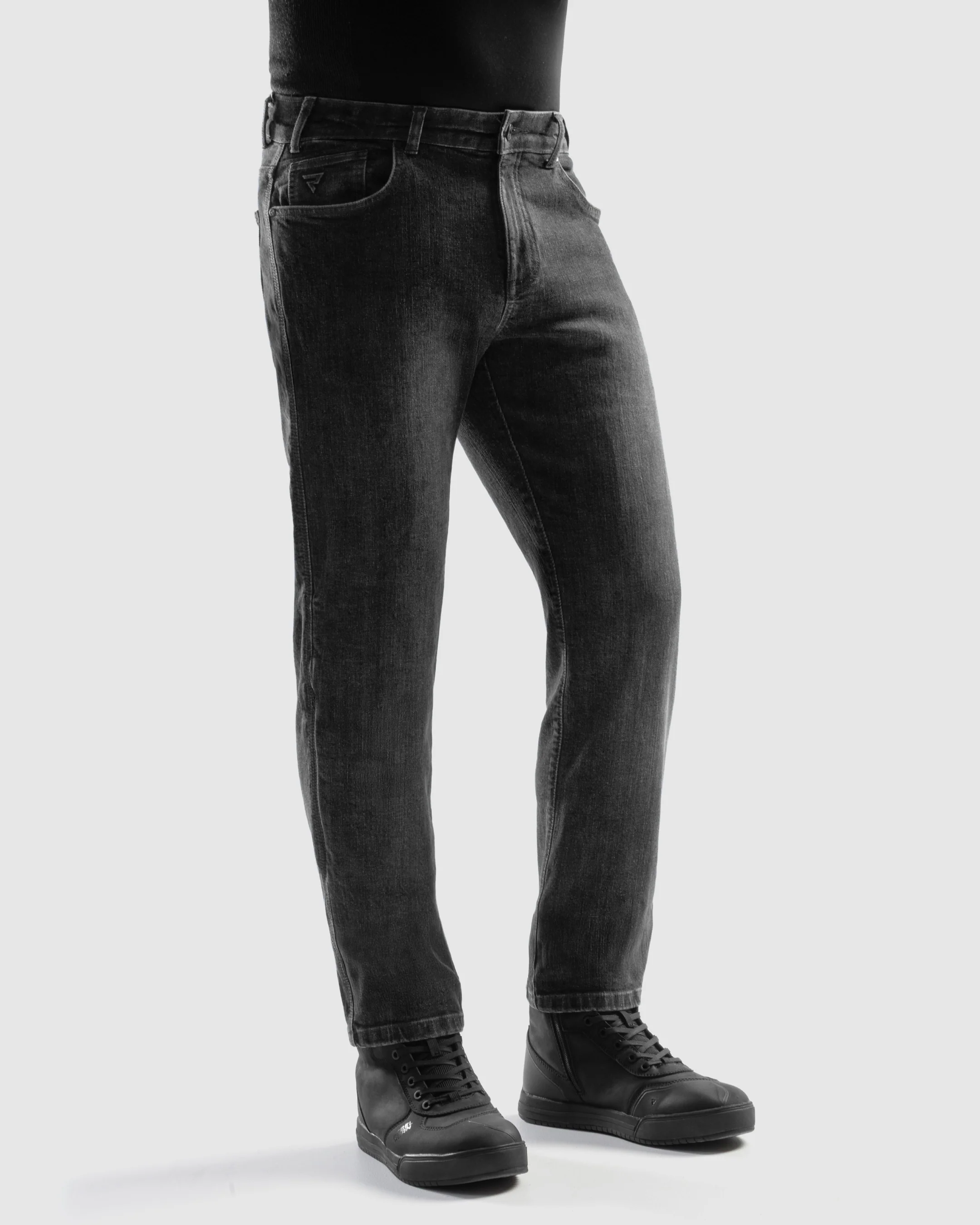 Classic Mono Motorcycle Jeans Washed Black - Image 3
