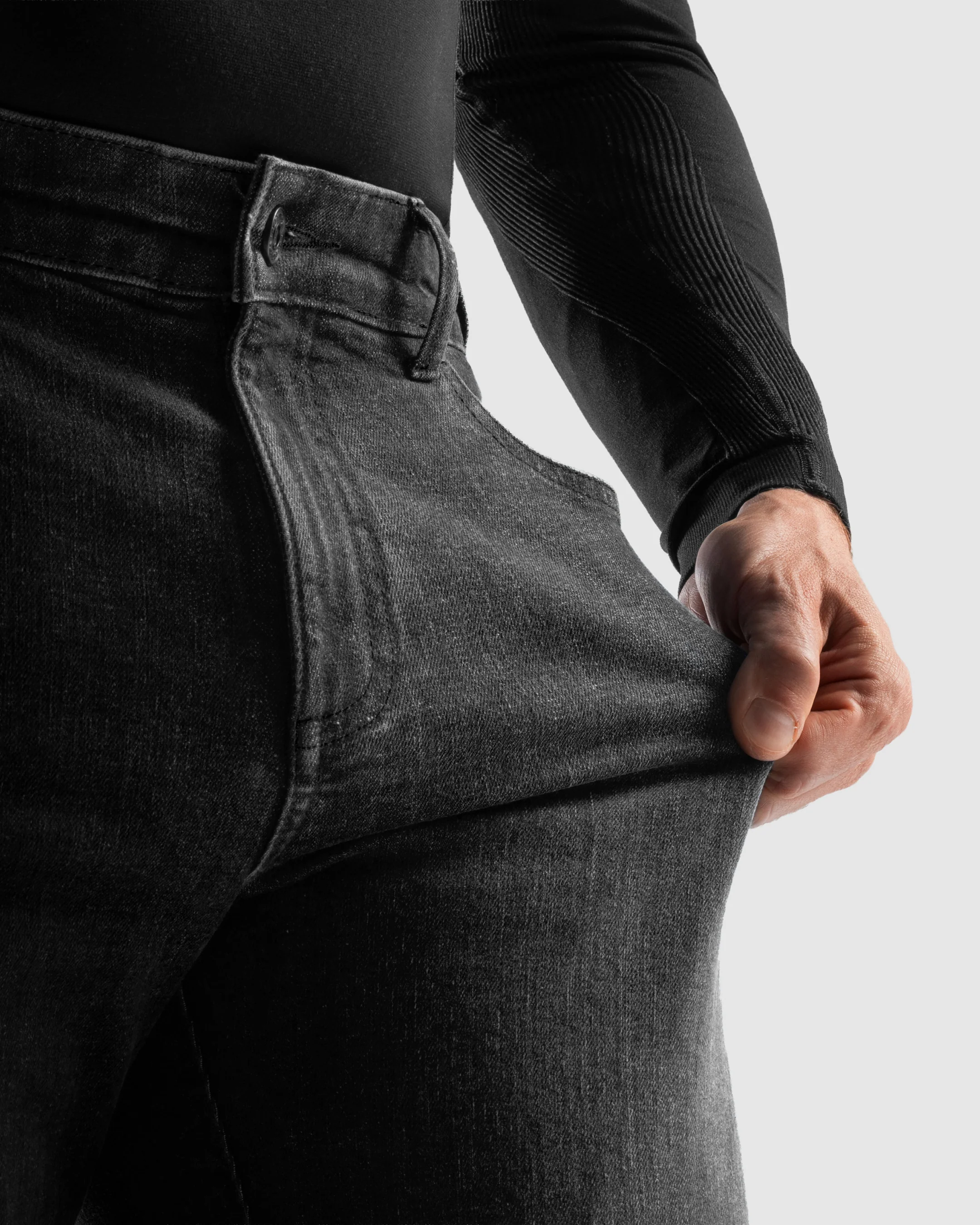 Classic Mono Motorcycle Jeans Washed Black - Image 5