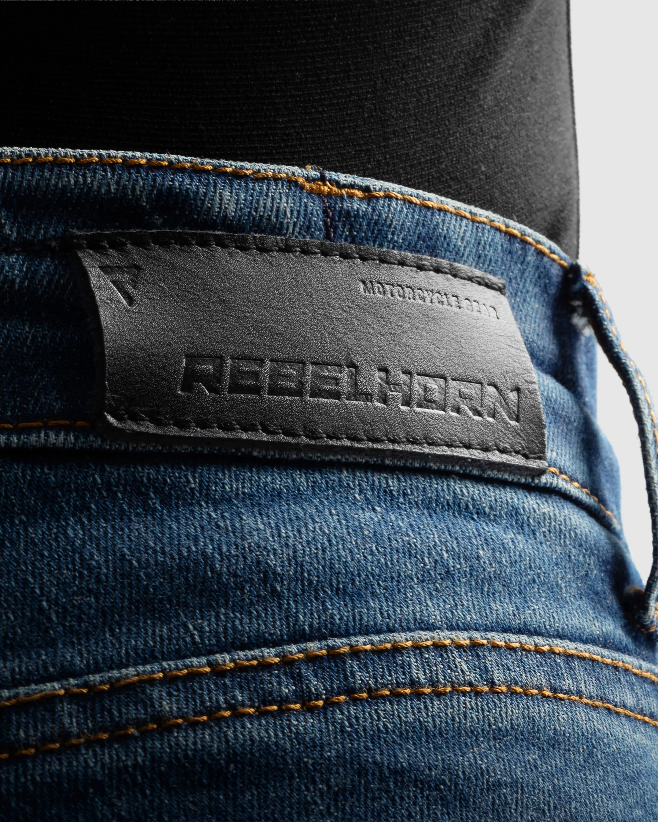 Classic Mono Motorcycle Jeans Washed Blue - Image 9