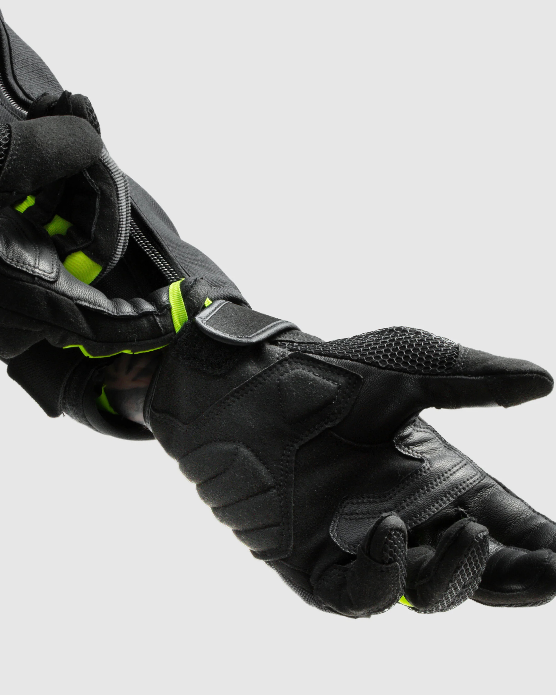 Core Motorcycle Gloves Fluo Yellow - Image 4