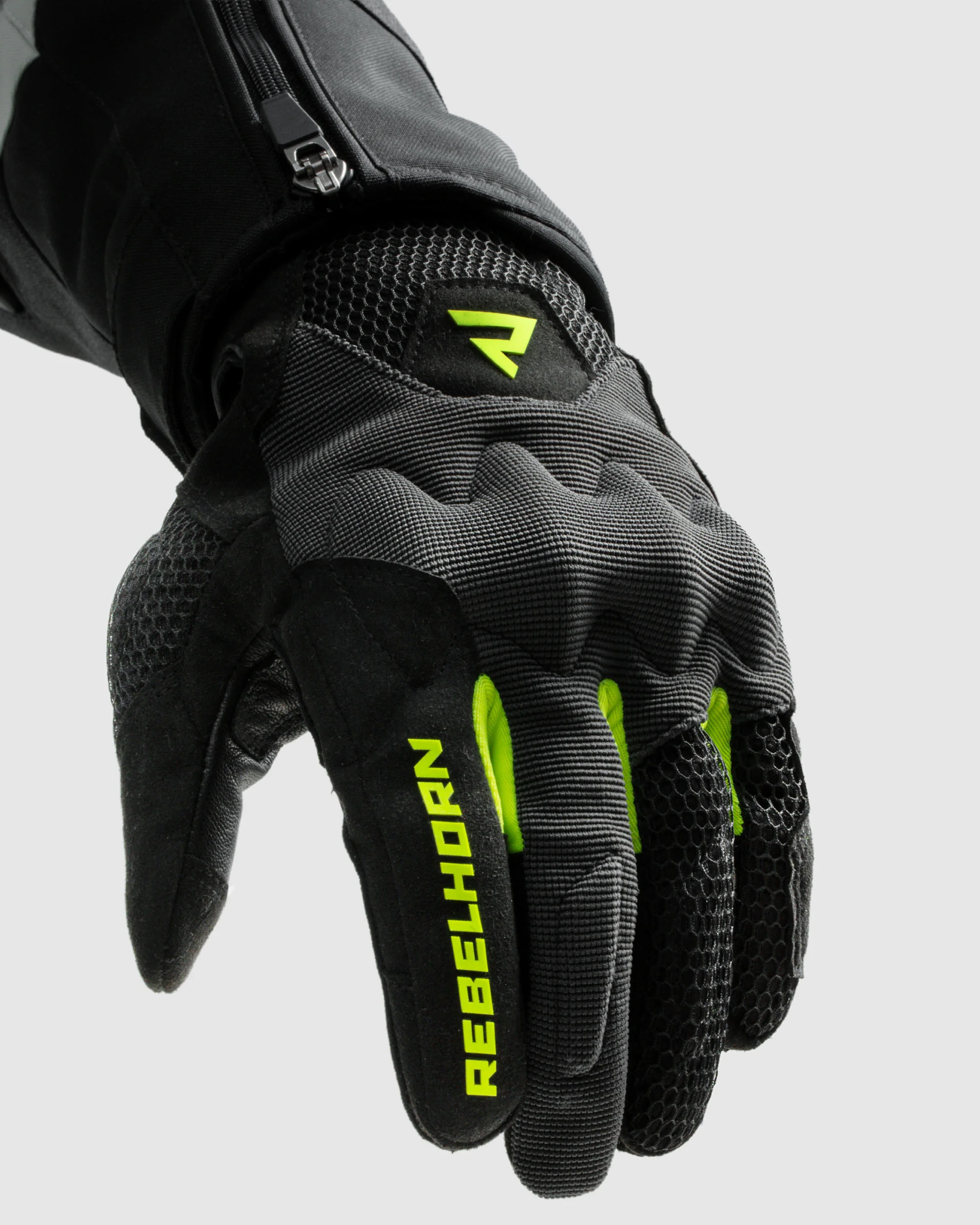 Core Motorcycle Gloves Fluo Yellow - Image 7