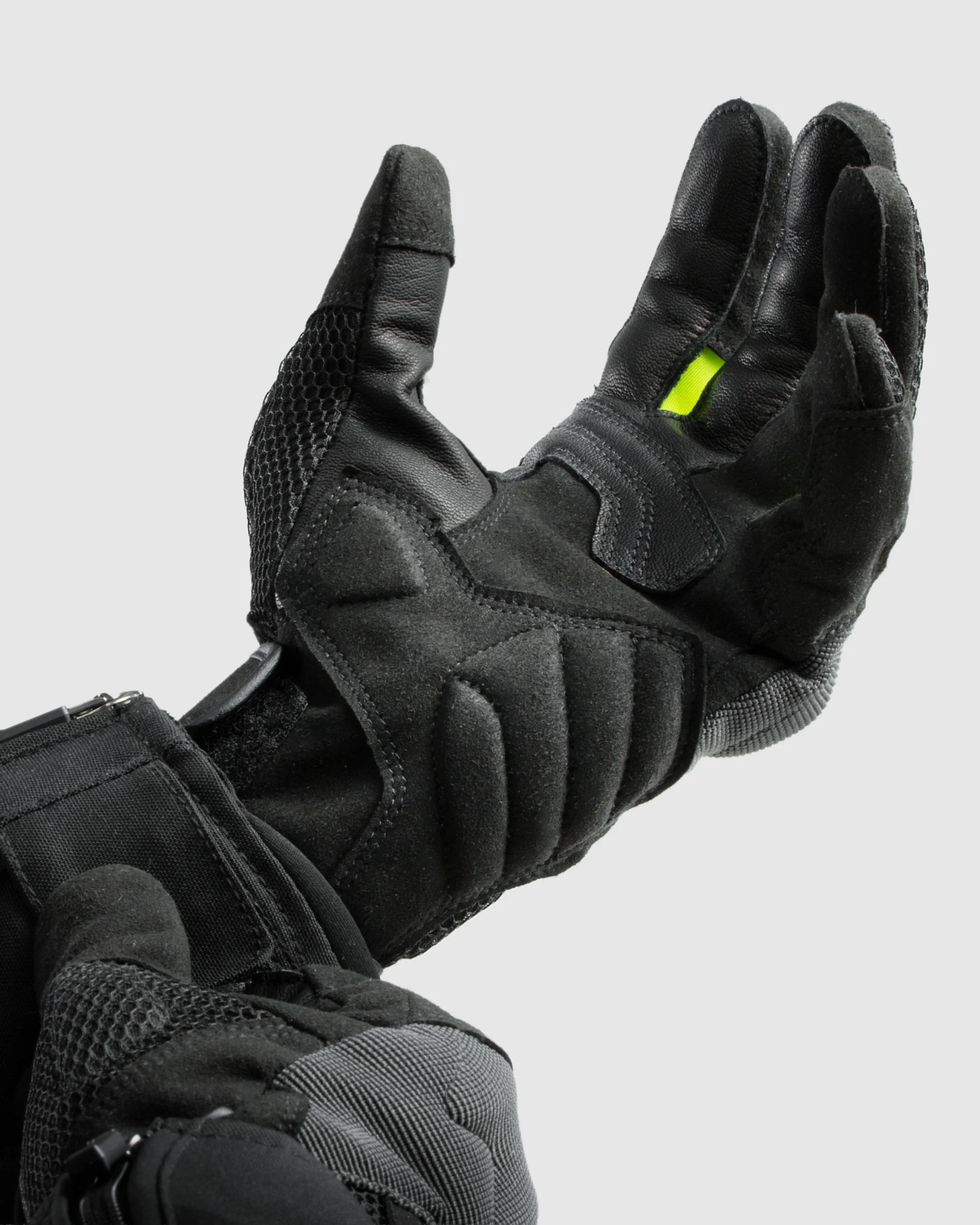 Core Motorcycle Gloves Fluo Yellow - Image 9