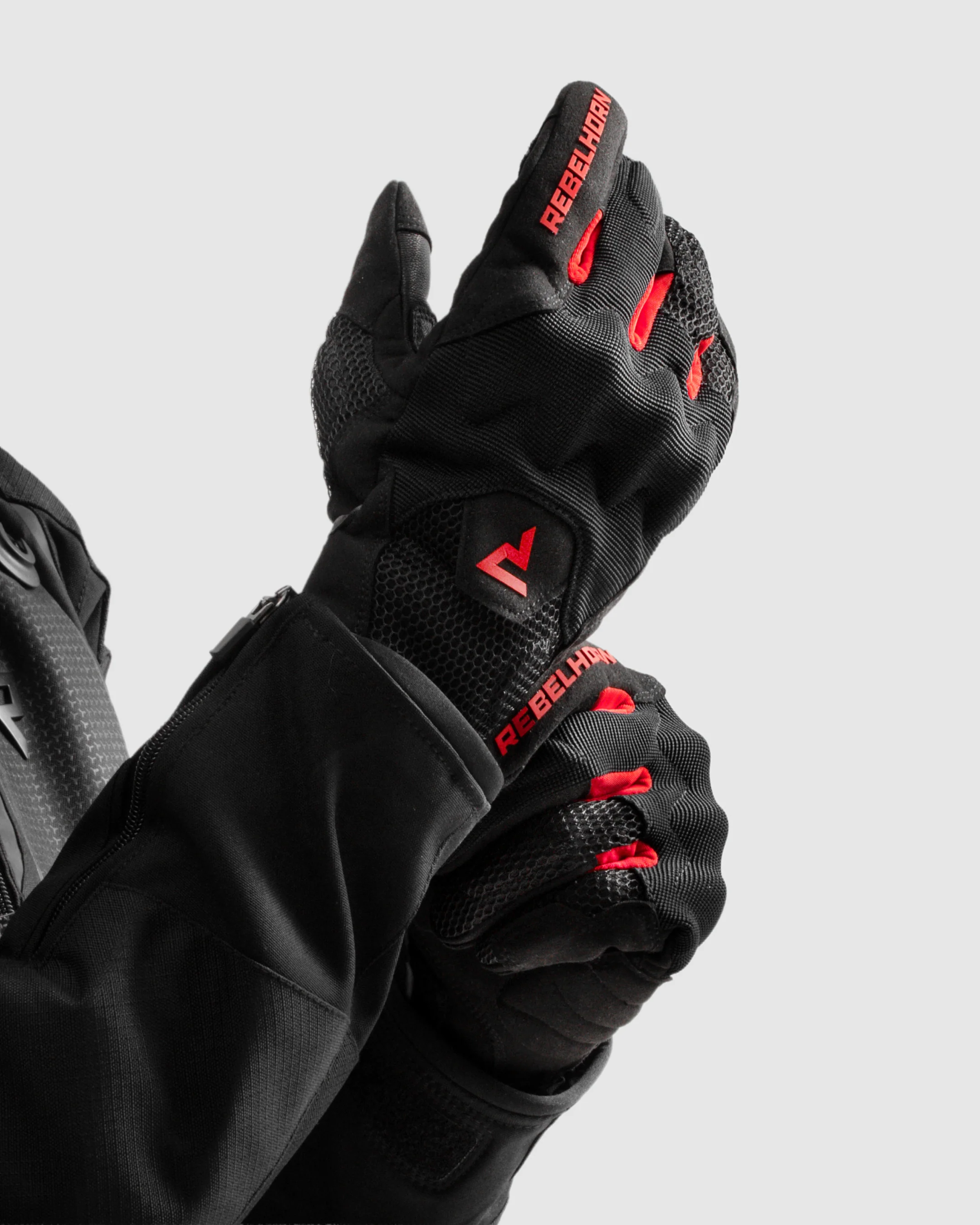 Core Motorcycle Gloves Red - Image 3