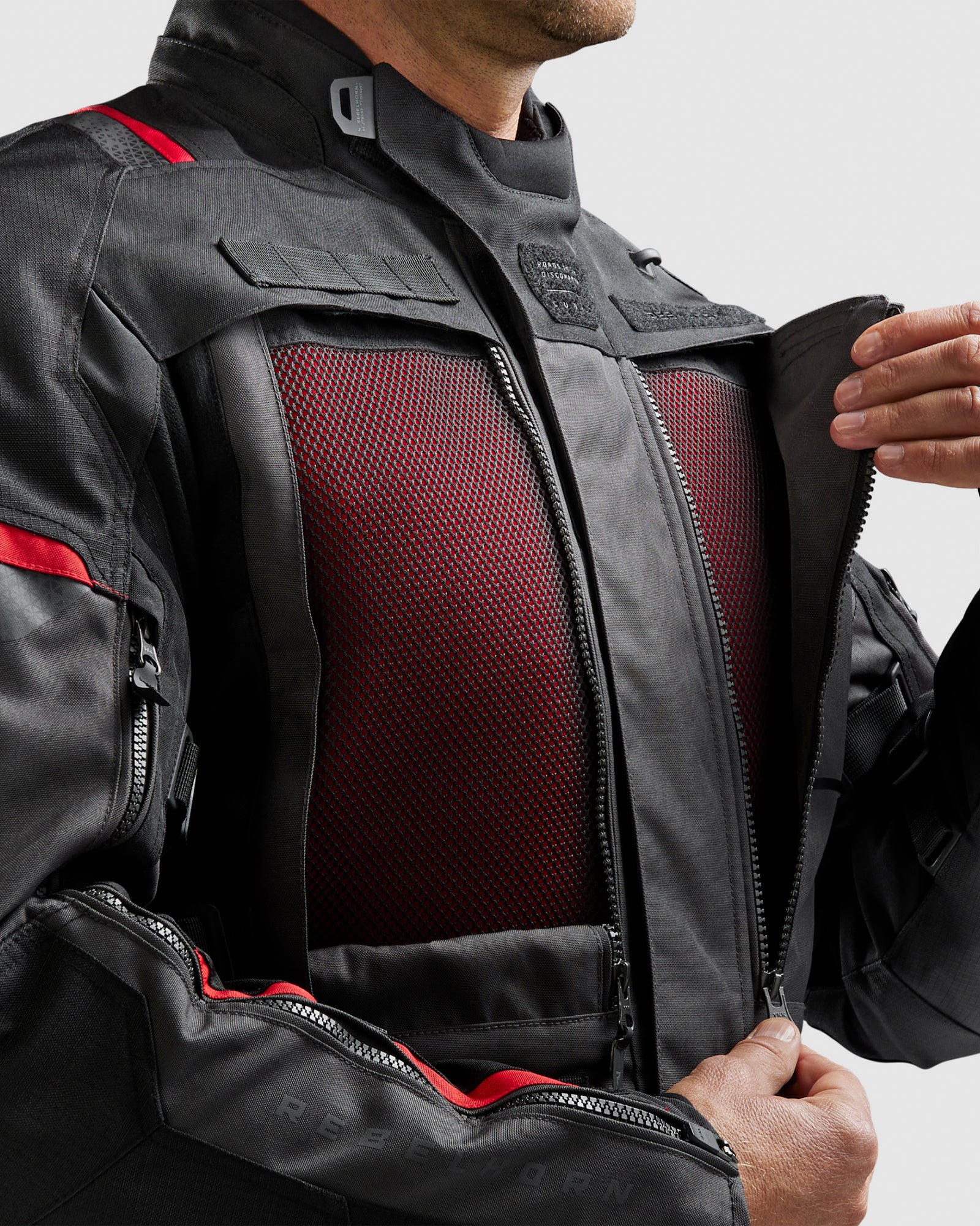 Cubby V Motorcycle Jacket Dark Grey - Image 3