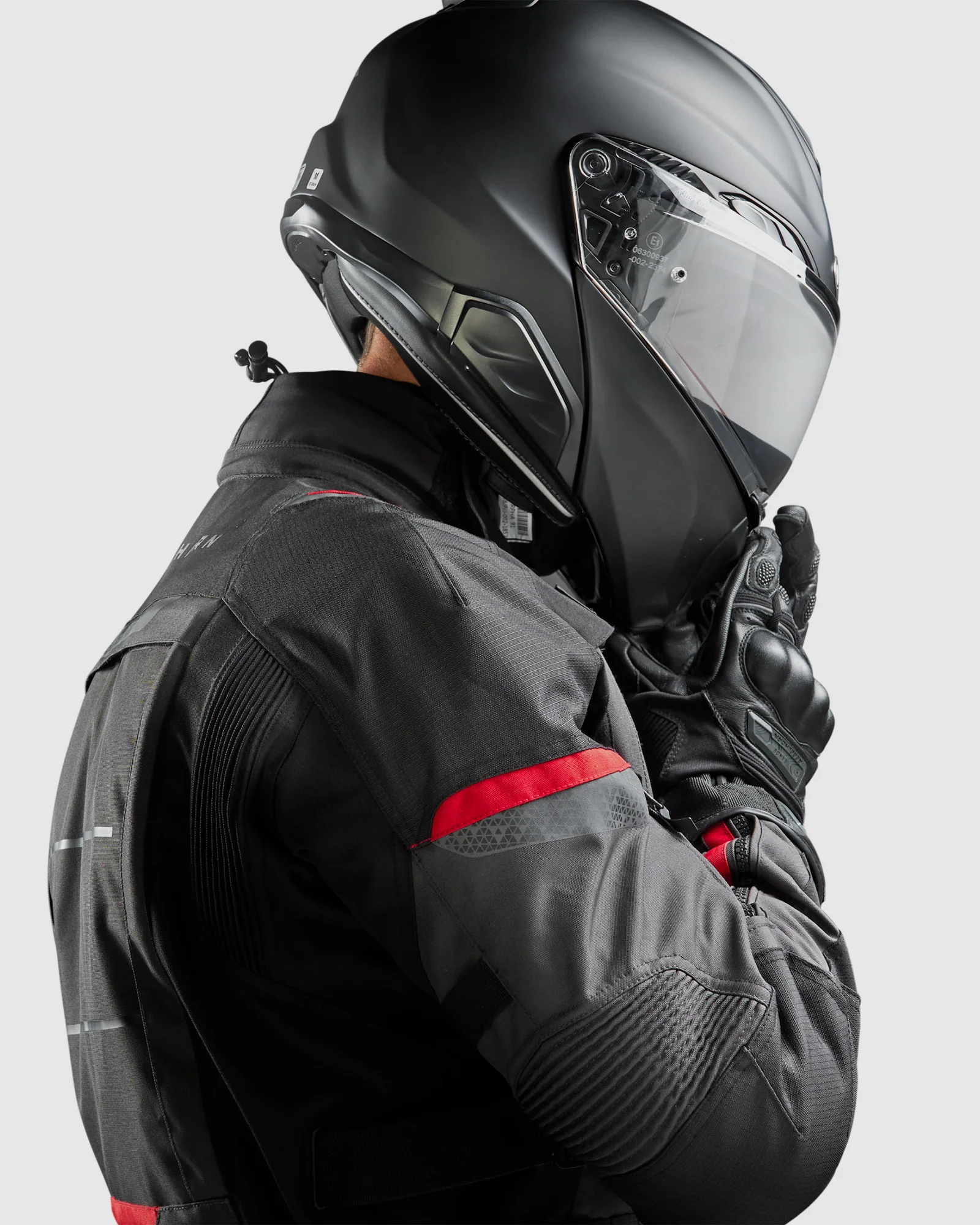 Cubby V Motorcycle Jacket Dark Grey - Image 4