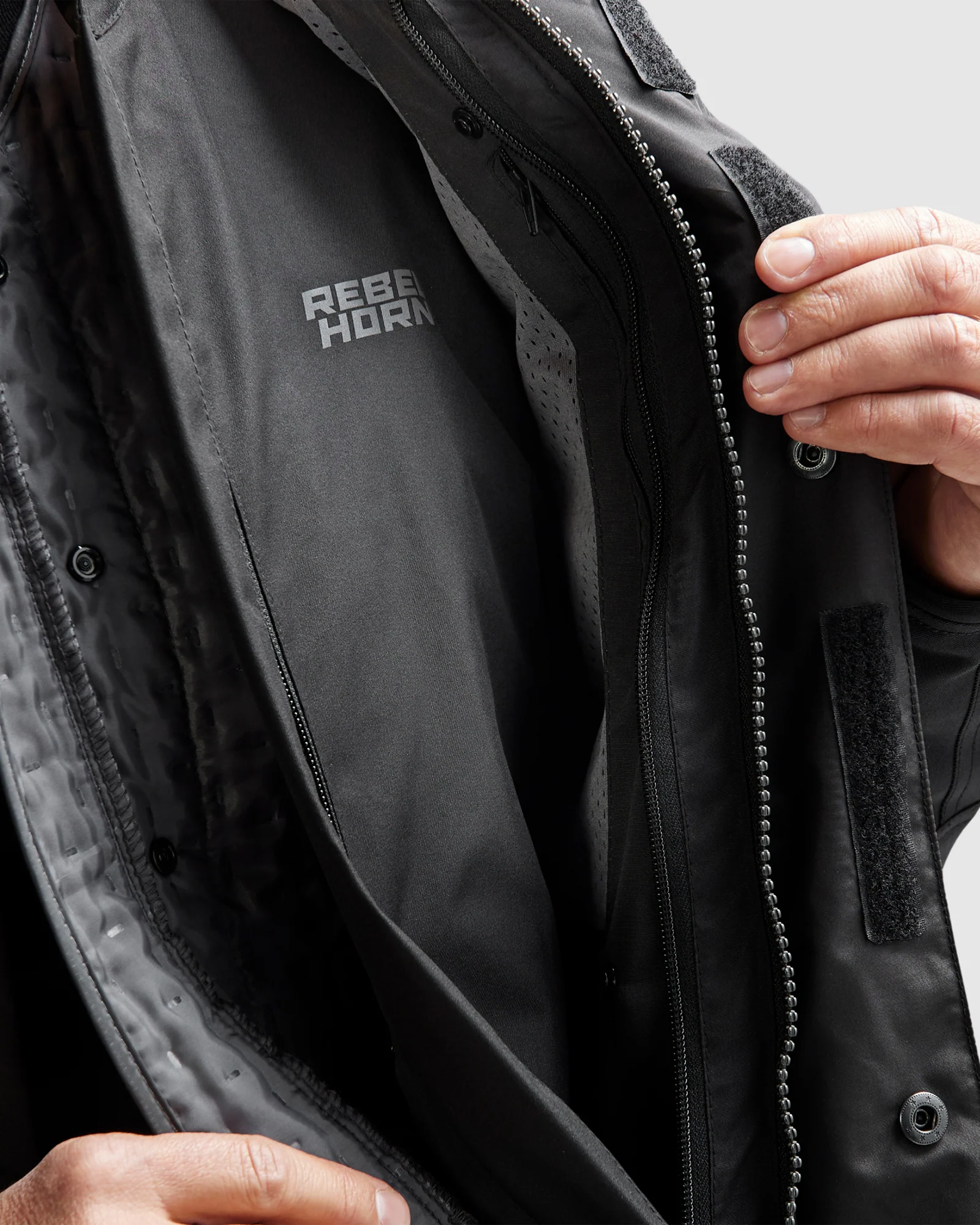 Cubby V Motorcycle Jacket Dark Grey - Image 7
