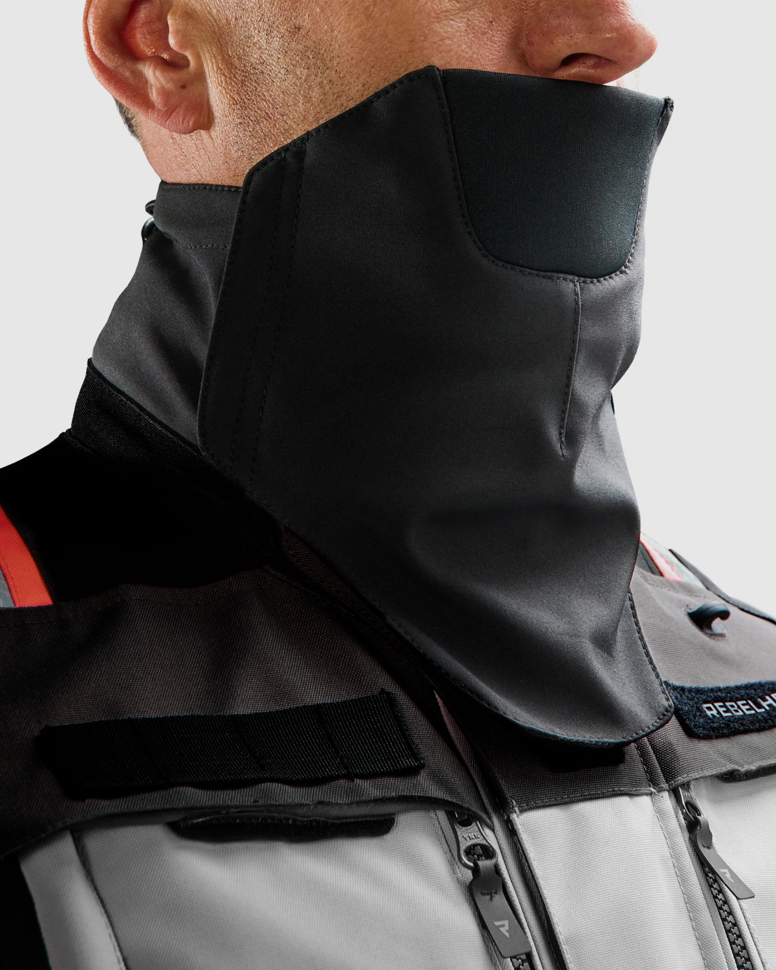 Cubby V Motorcycle Jacket Light Grey, Blue - Image 6