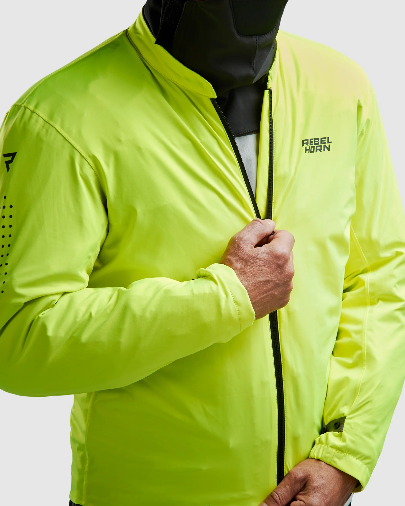 Cubby V Motorcycle Jacket Light Grey, Fluo Yellow - Image 10