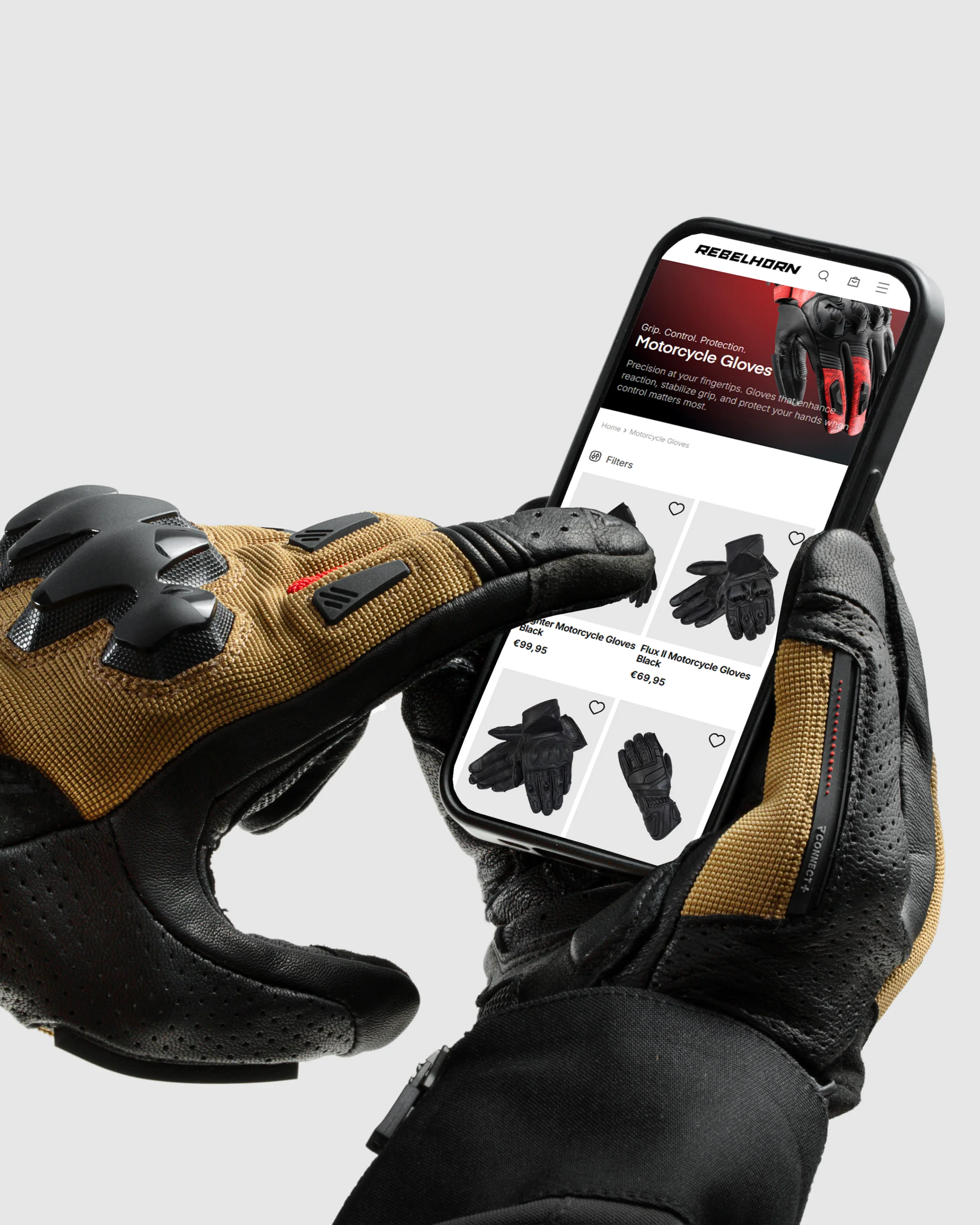 Defender Motorcycle Gloves Desert - Image 6