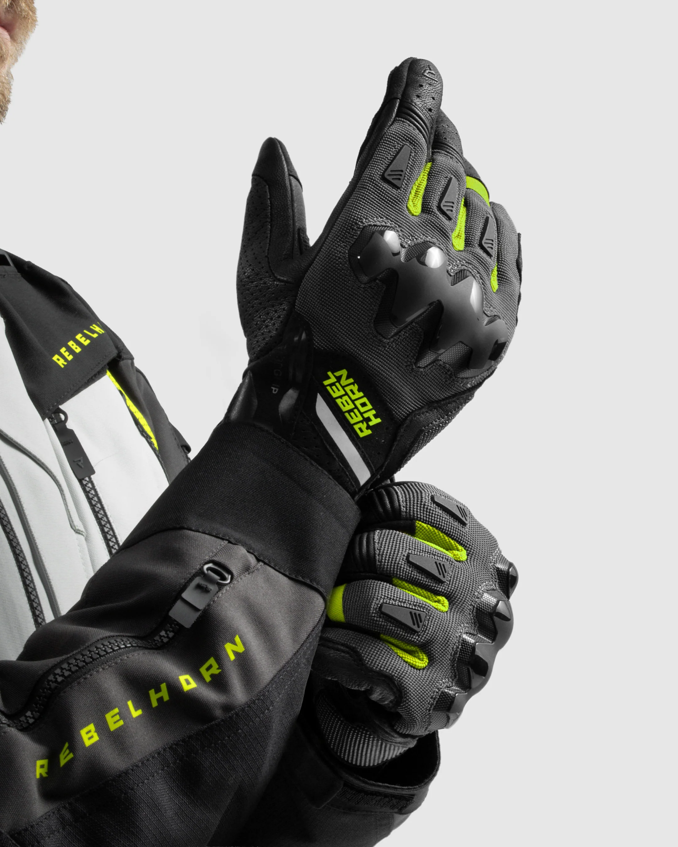 Defender Motorcycle Gloves Fluo Yellow - Image 3