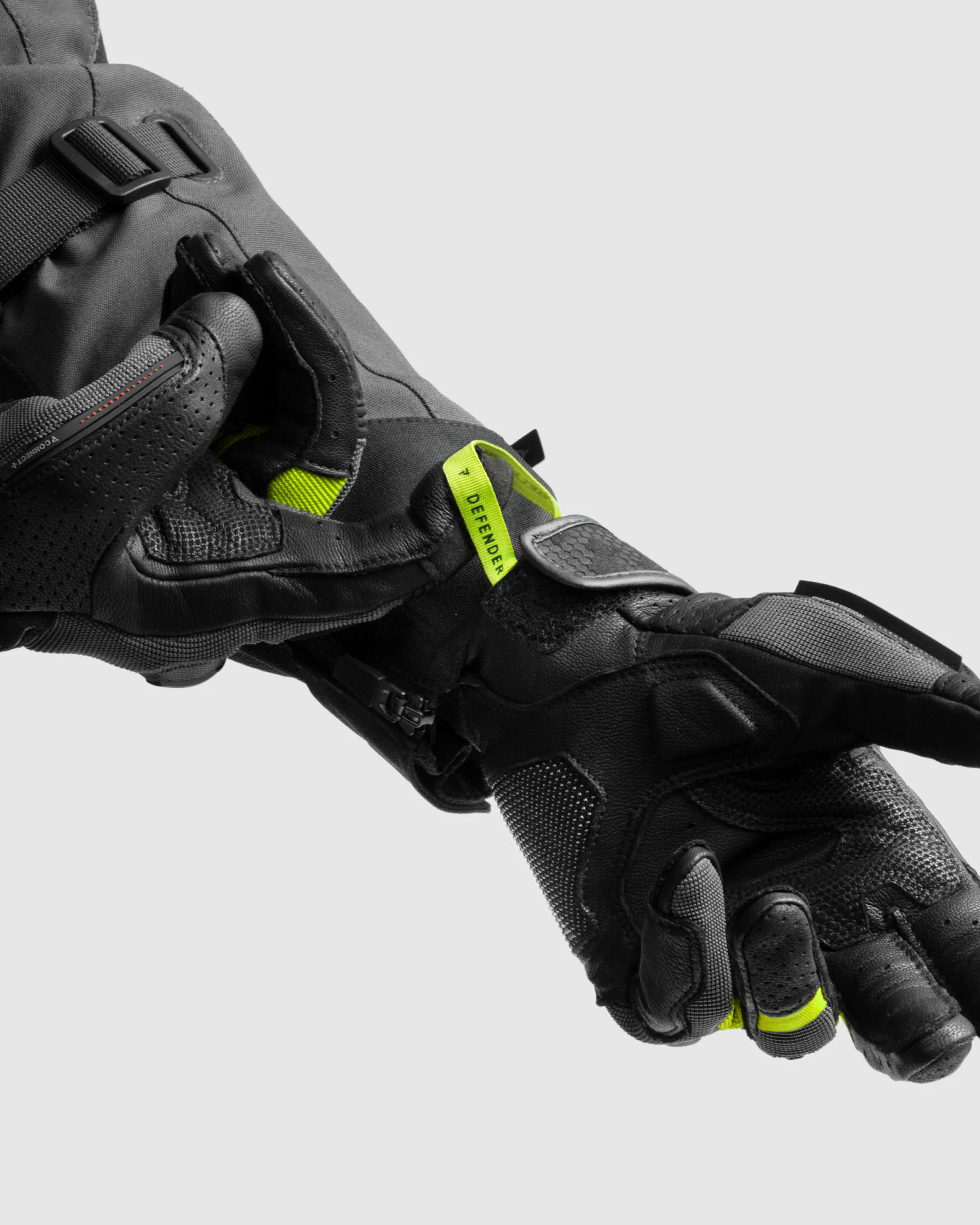 Defender Motorcycle Gloves Fluo Yellow - Image 4