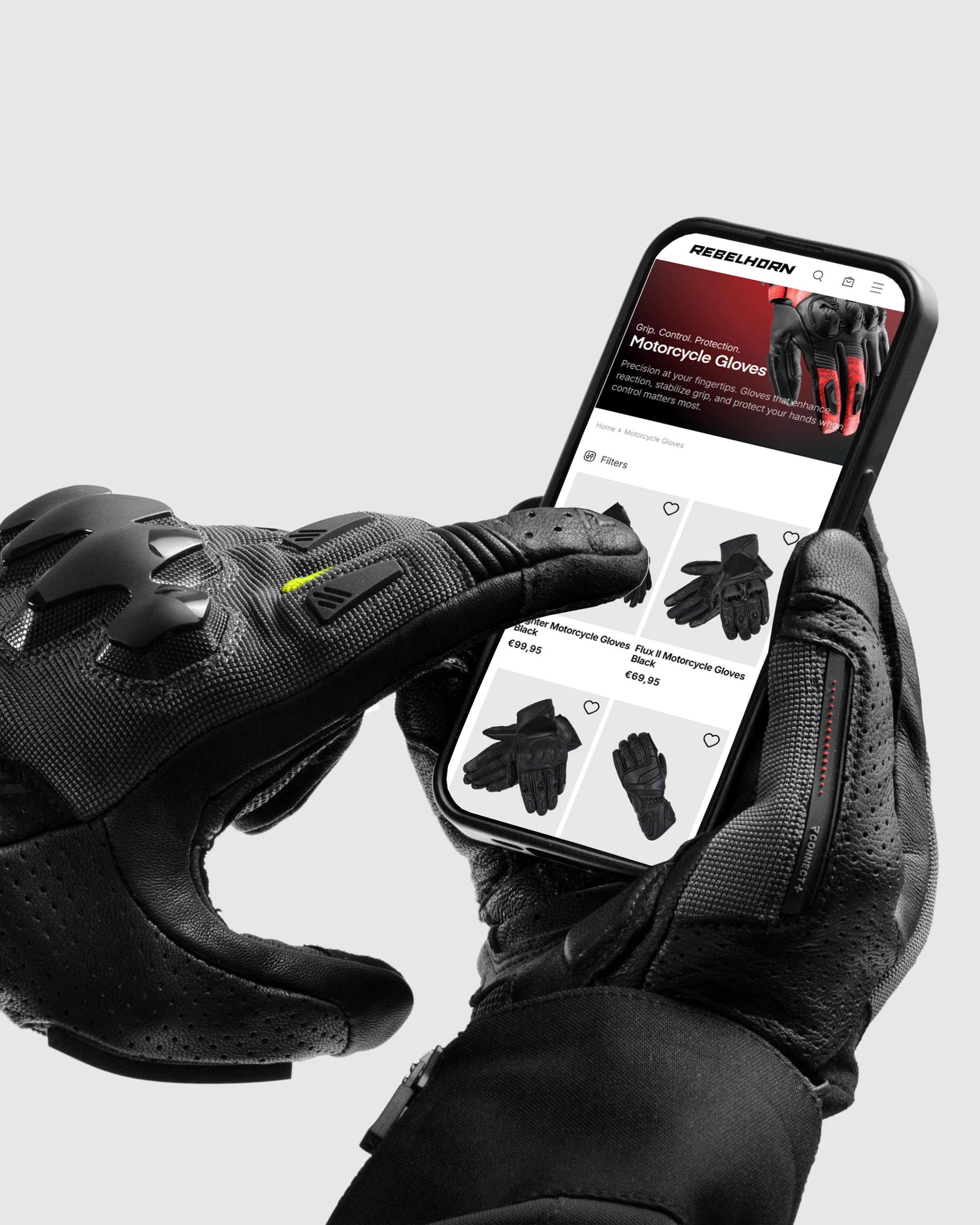 Defender Motorcycle Gloves Fluo Yellow - Image 6
