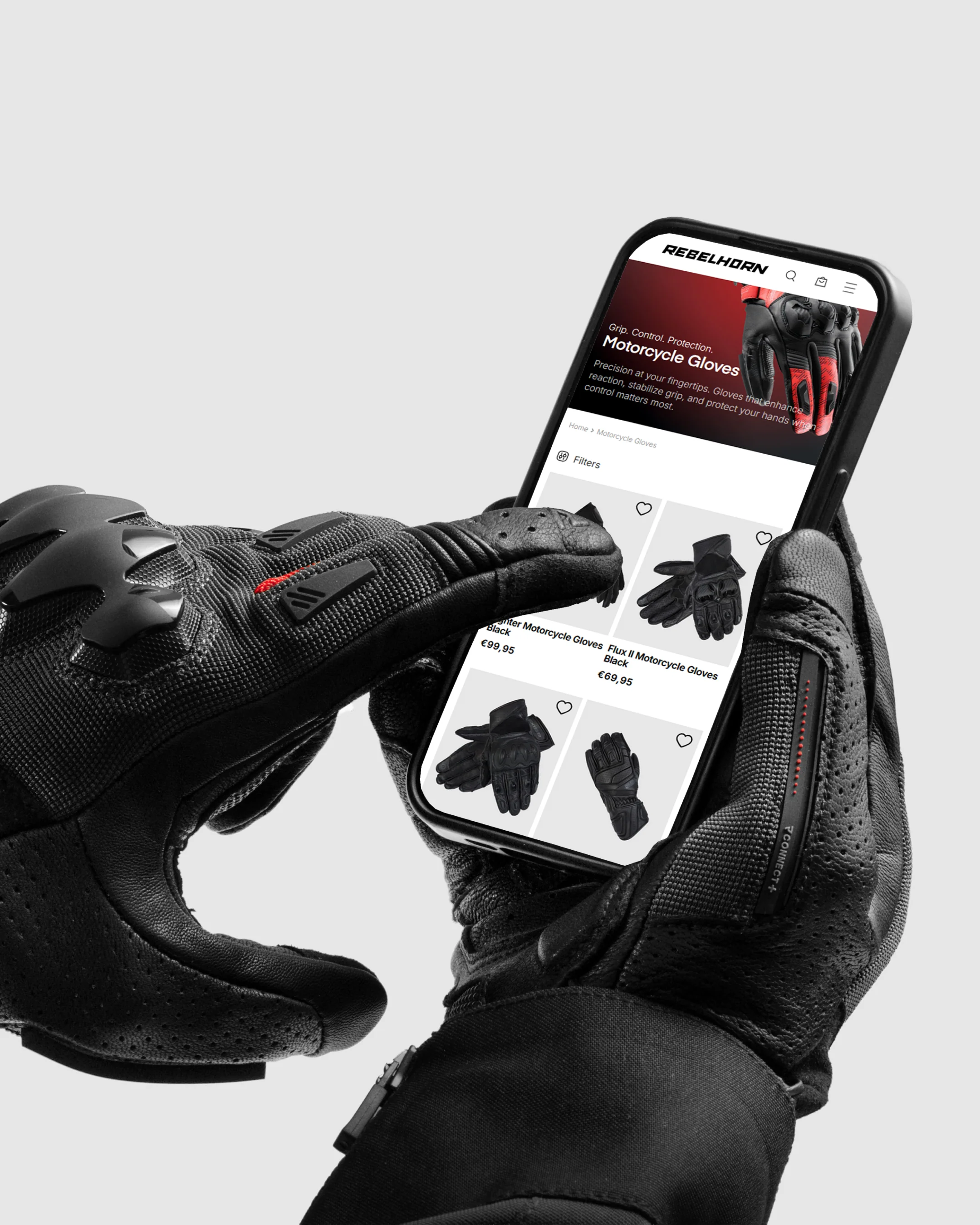 Defender Motorcycle Gloves Red - Image 6