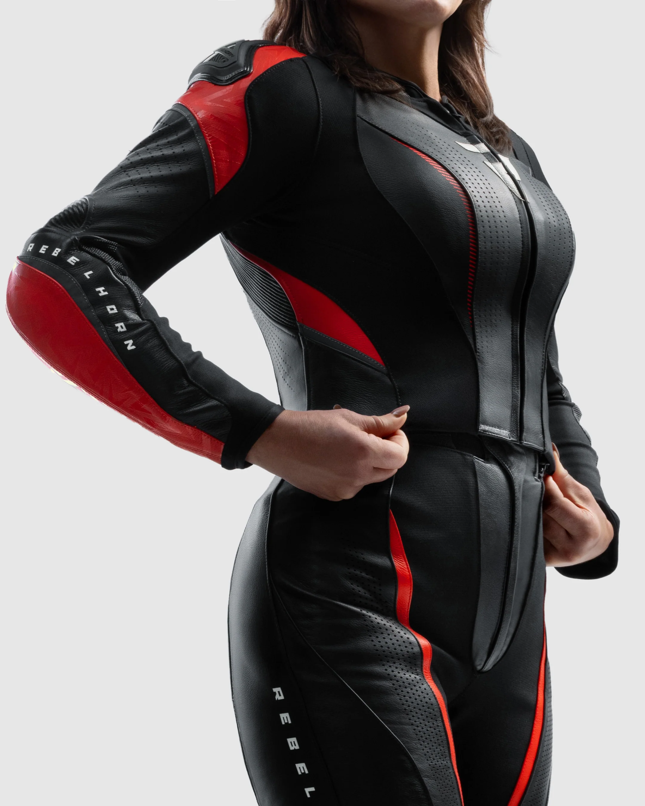 Diva RS Women’s Motorcycle Jacket Red - Image 4