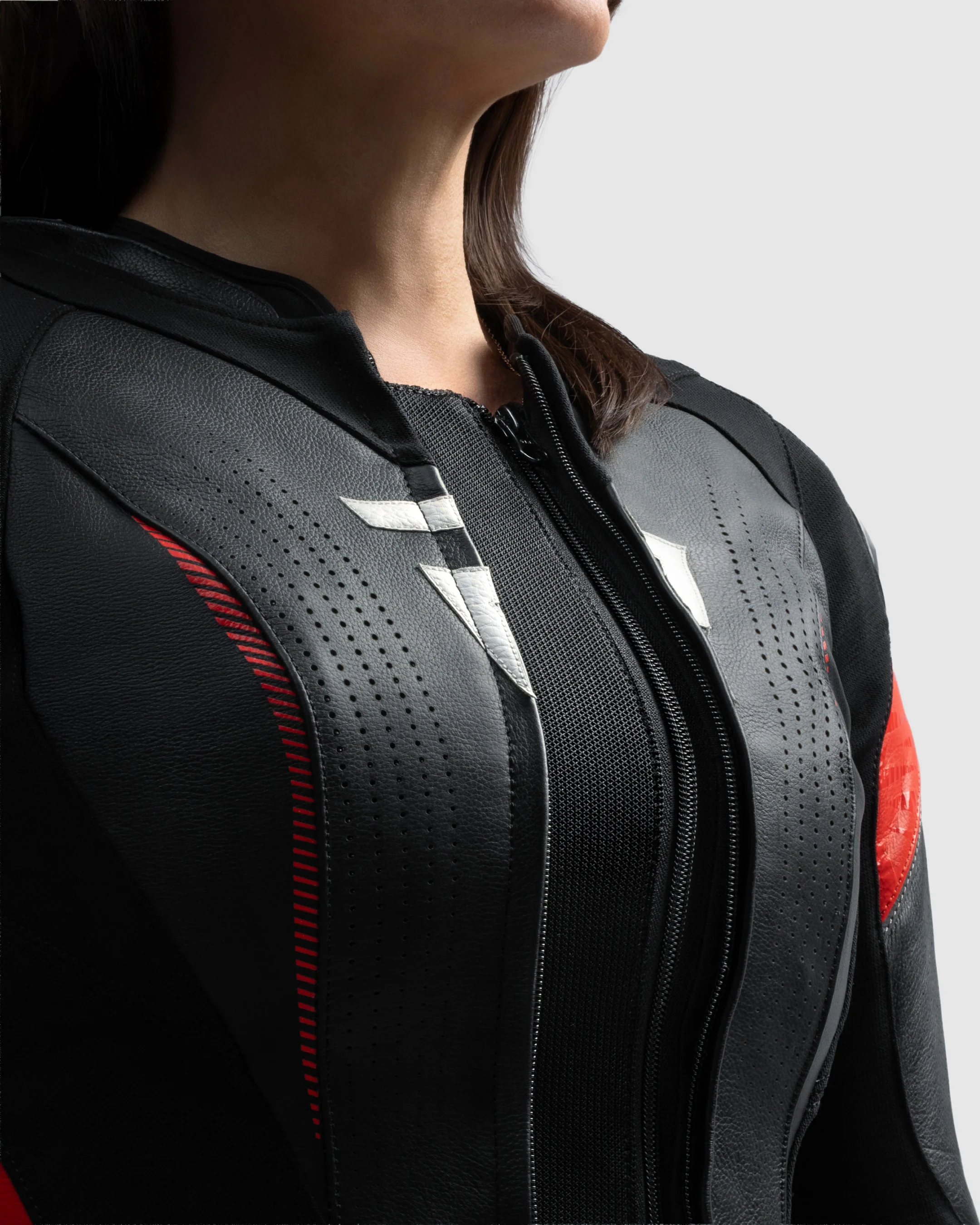 Diva RS Women’s Motorcycle Jacket Red - Image 7