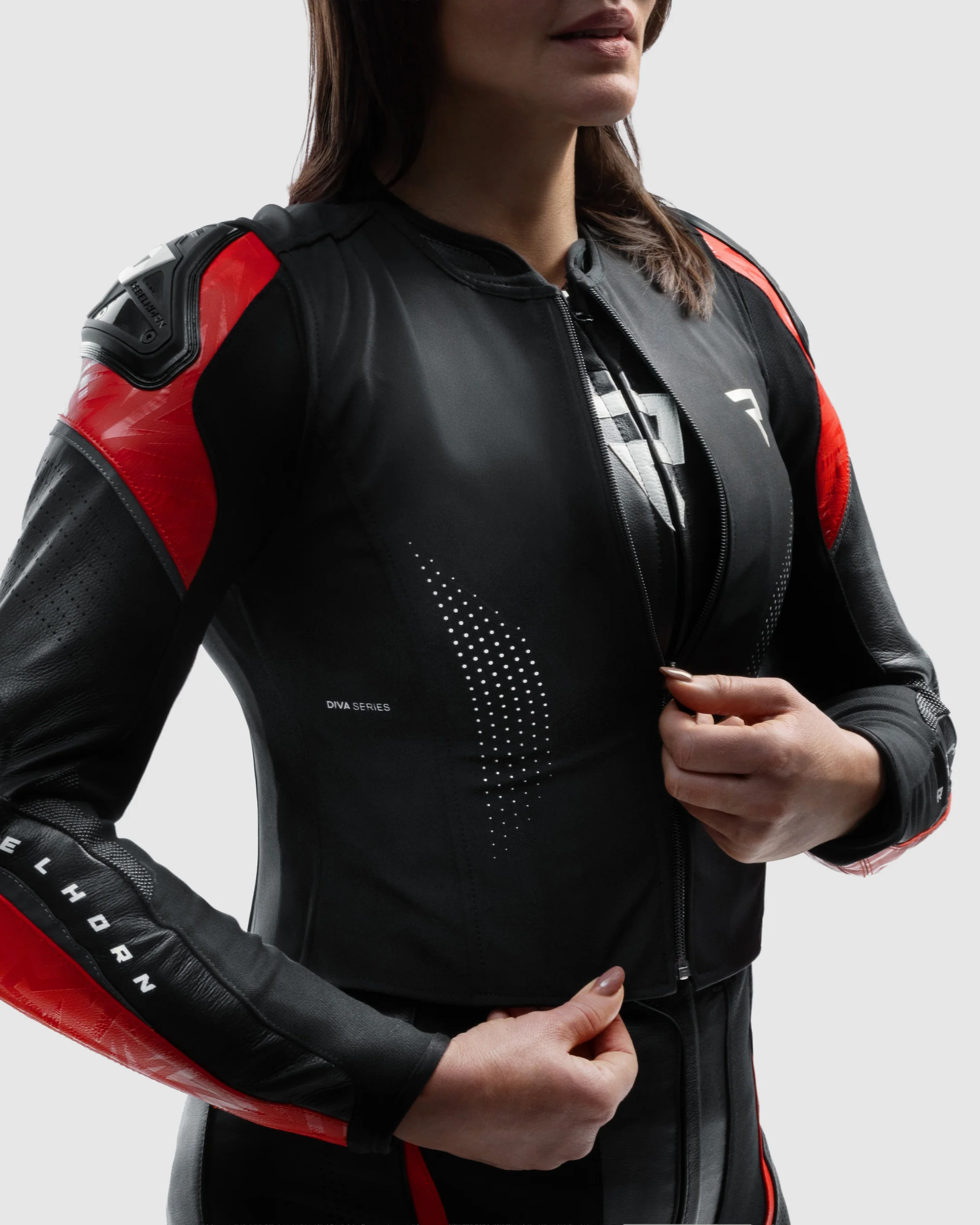 Diva RS Women’s Motorcycle Jacket Red - Image 8