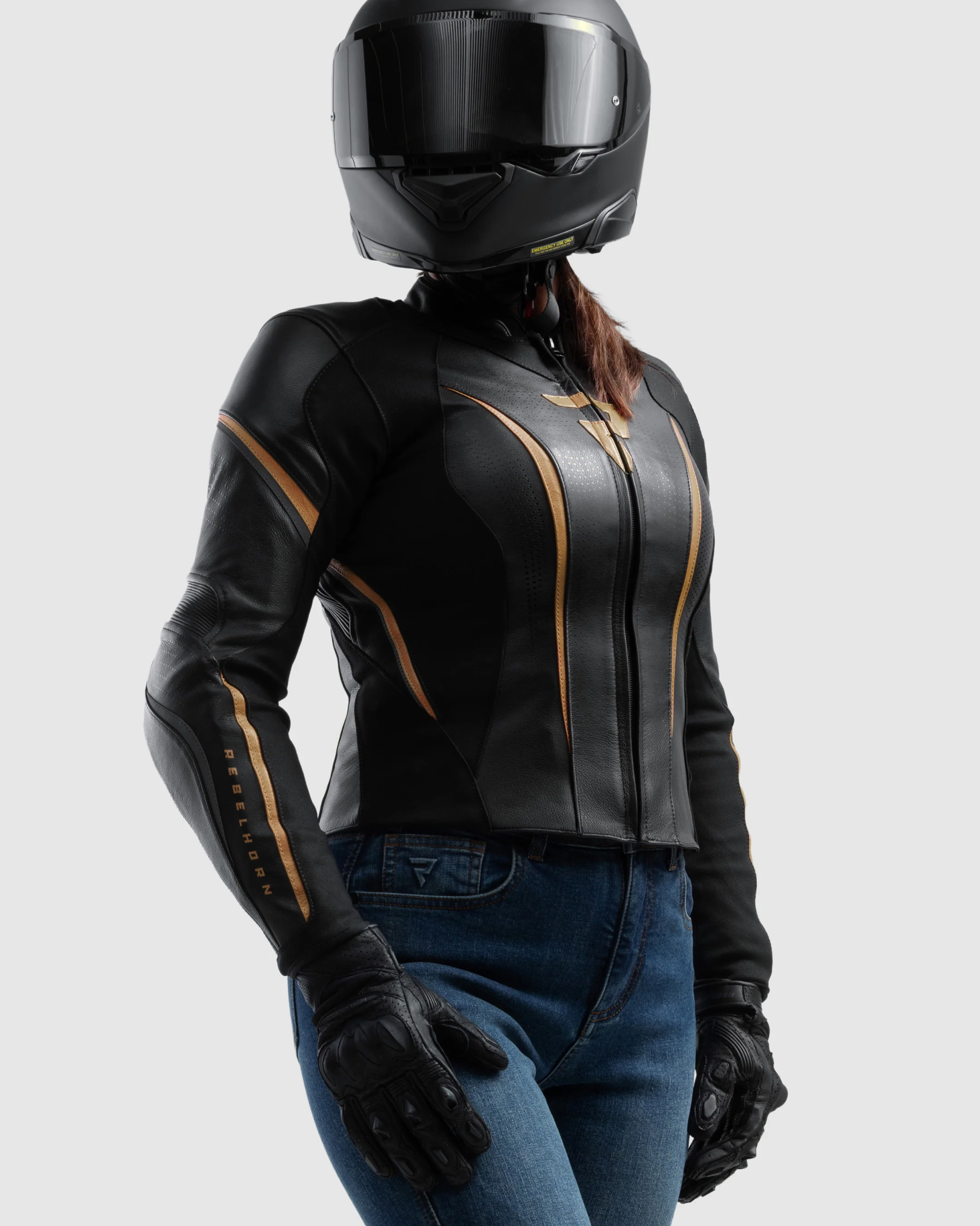Diva ST Women’s Motorcycle Jacket Gold - Image 3