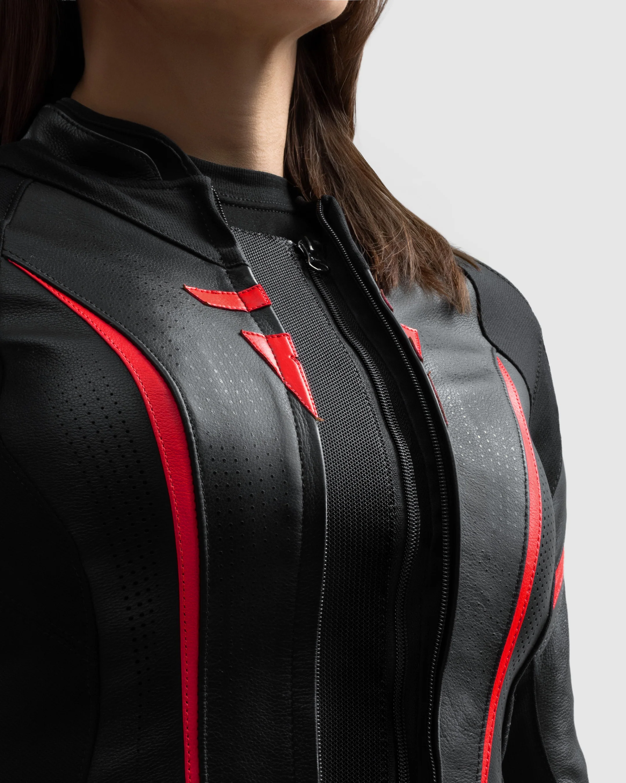 Diva ST Women’s Motorcycle Jacket Red - Image 6