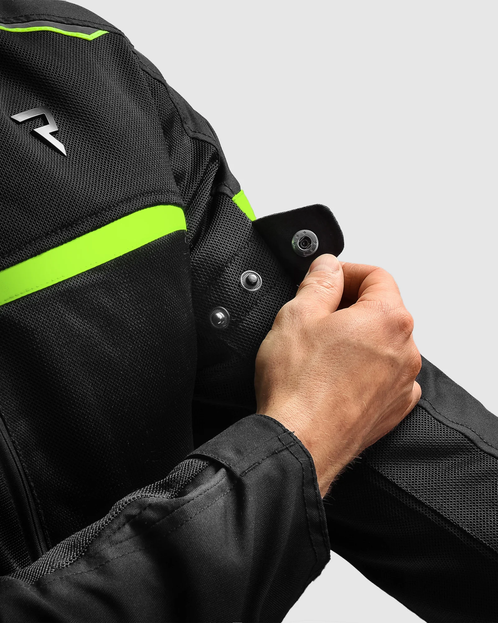Echo Motorcycle Jacket Black, Fluo Yellow - Image 6