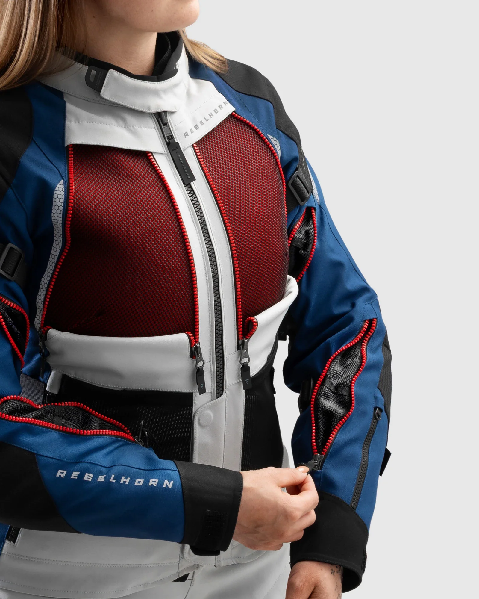 Hardy 3.0 Women's Motorcycle Jacket Blue - Image 4