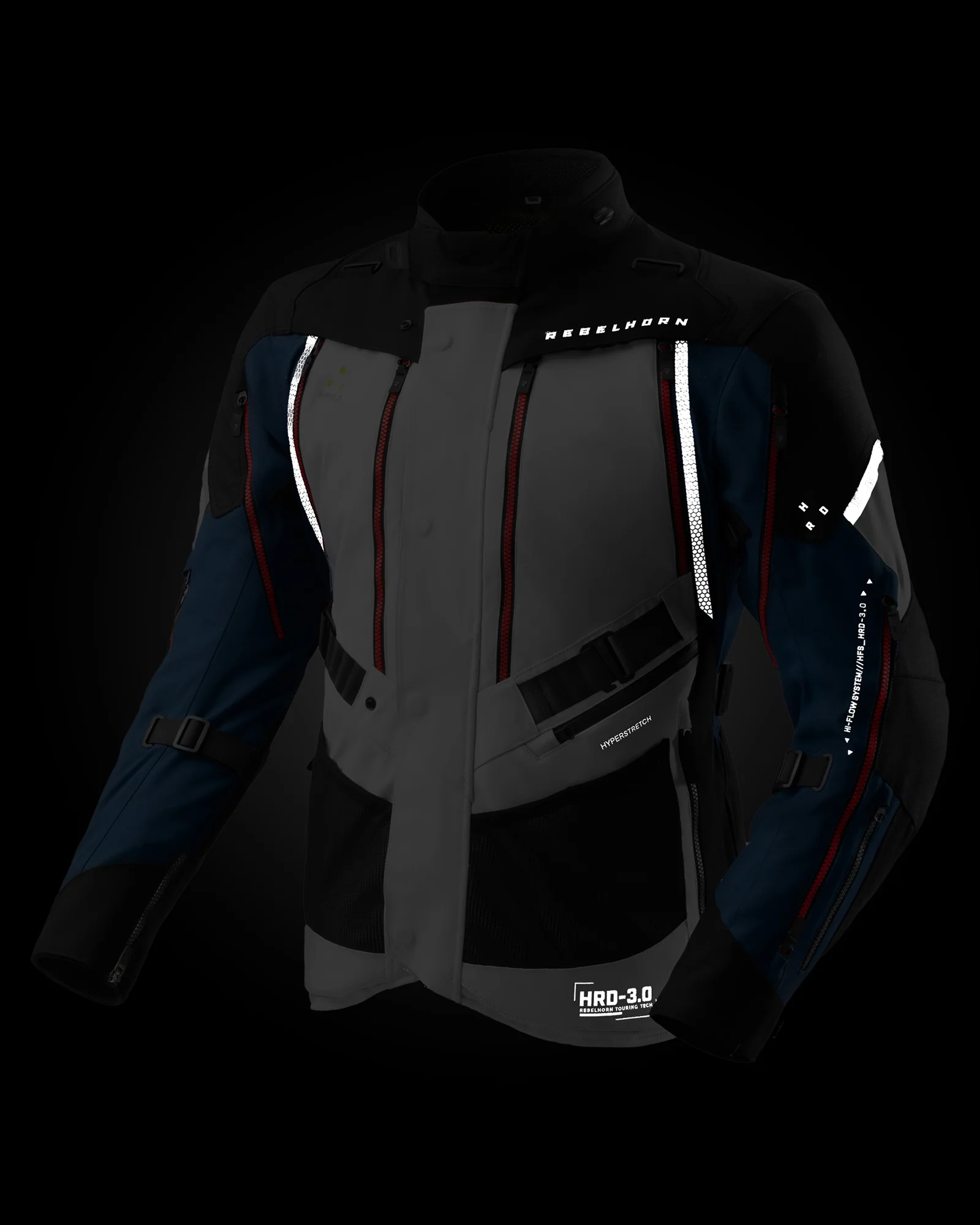 Hardy 3.0 Motorcycle Jacket Grey, Blue, Red - Image 17
