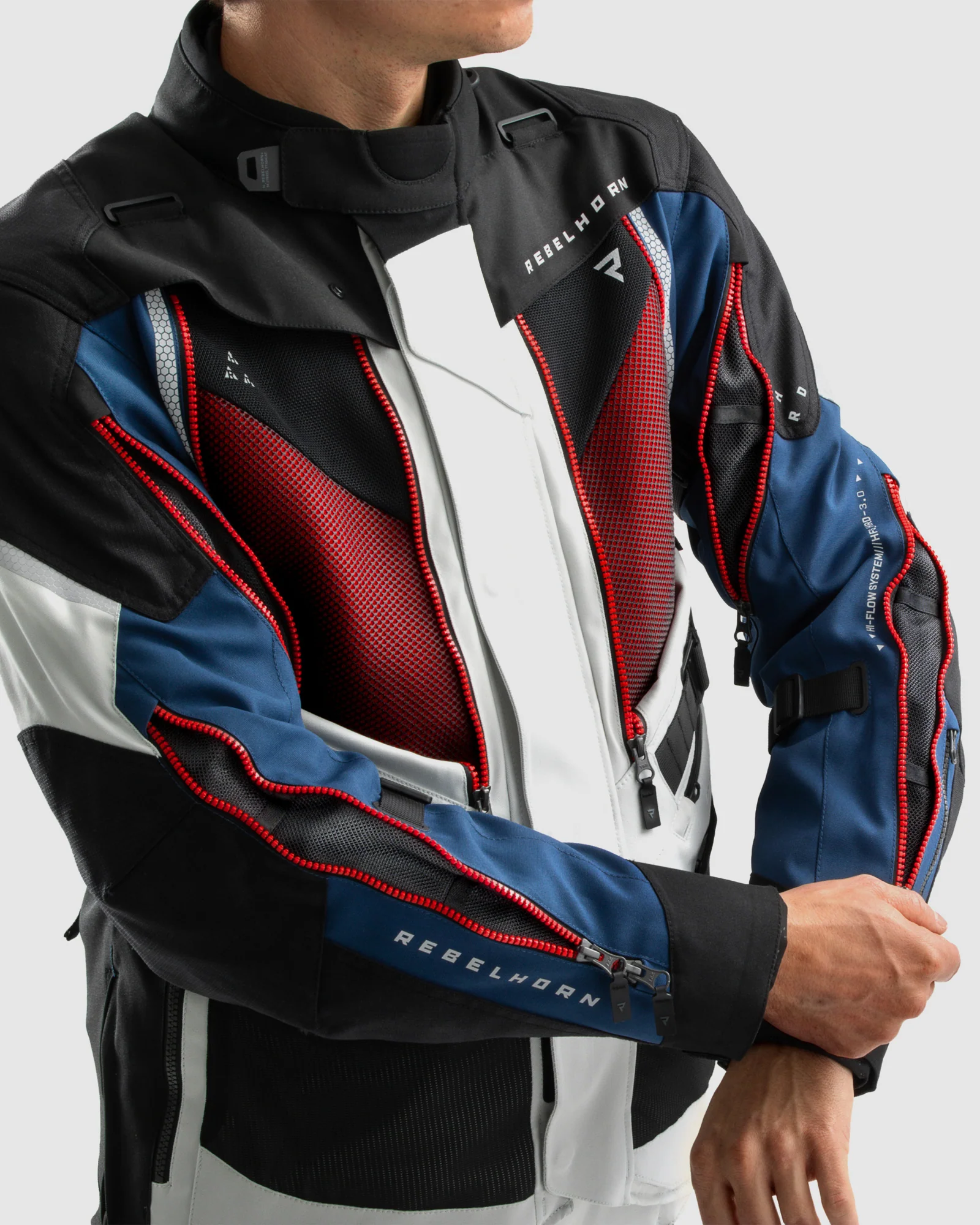 Hardy 3.0 Motorcycle Jacket Grey, Blue, Red - Image 6