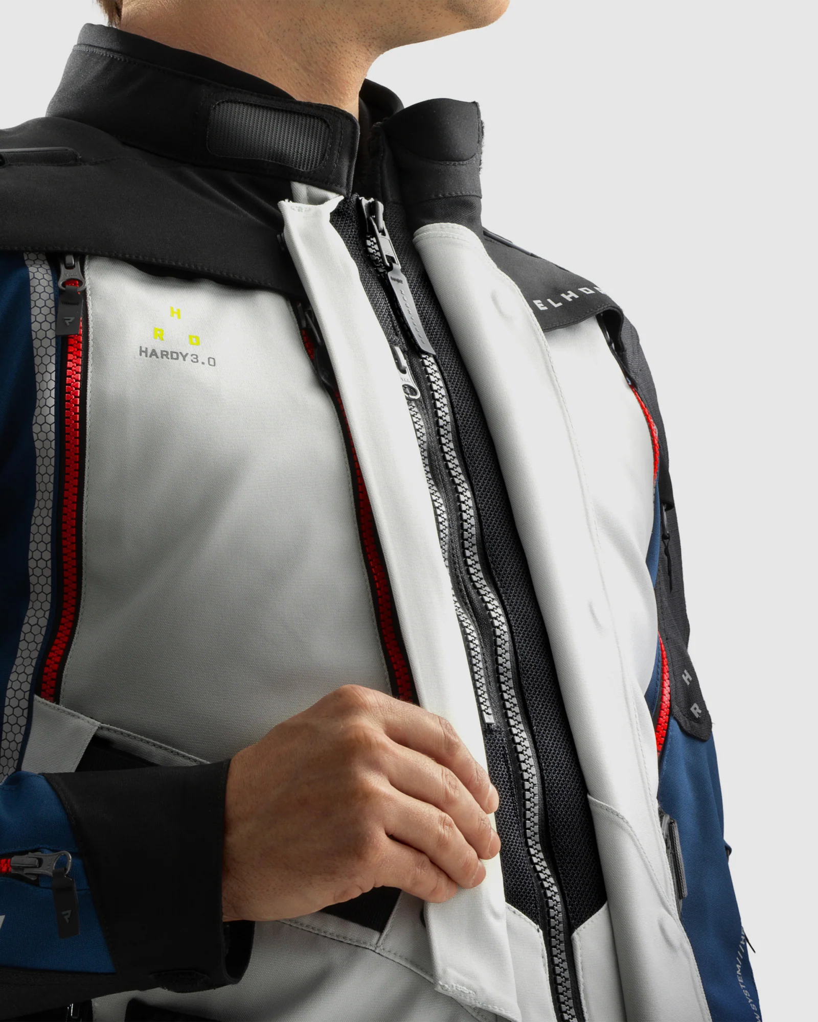 Hardy 3.0 Motorcycle Jacket Grey, Blue, Red - Image 7