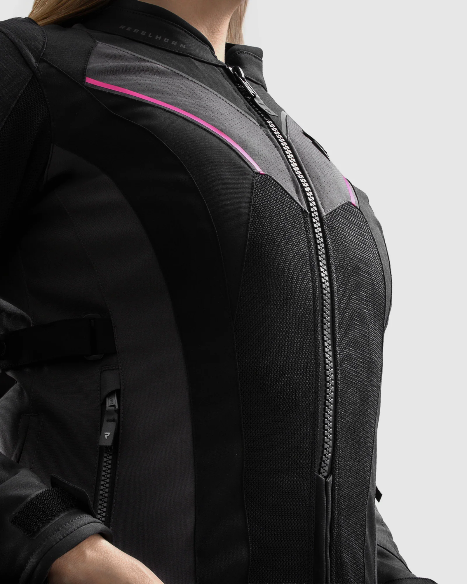 Hiflow V Women's Motorcycle Jacket Black, Pink - Image 4