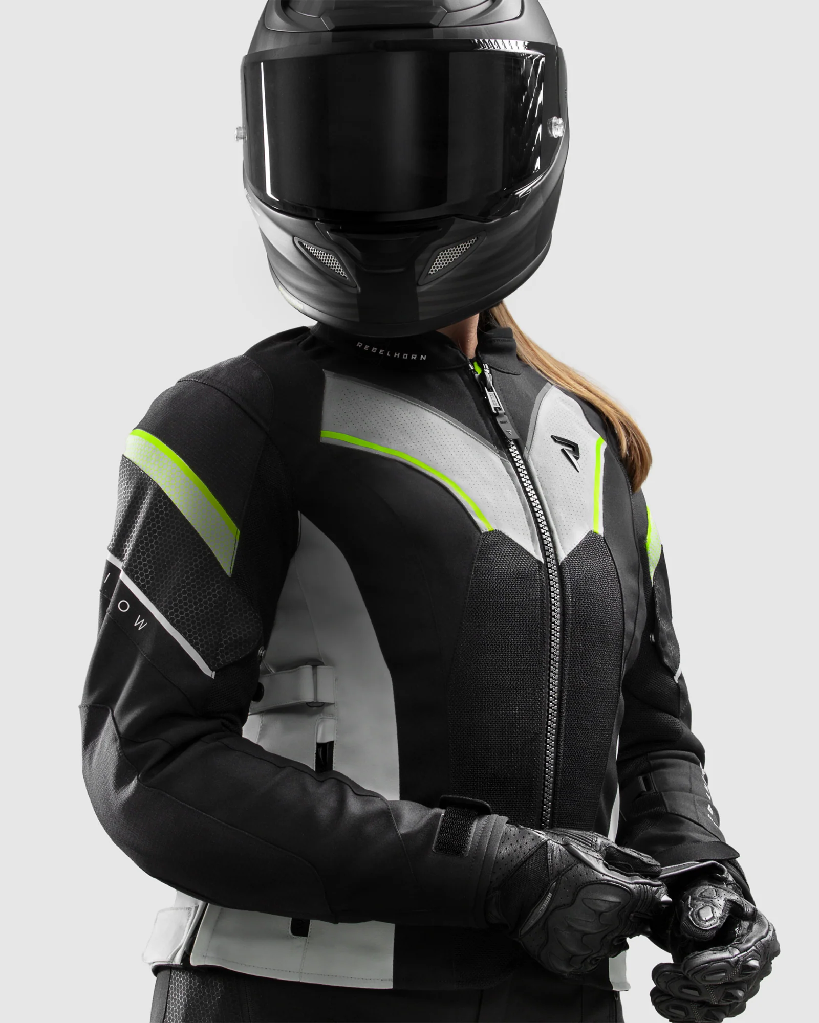 Hiflow V Women's Motorcycle Jacket Grey - Image 3