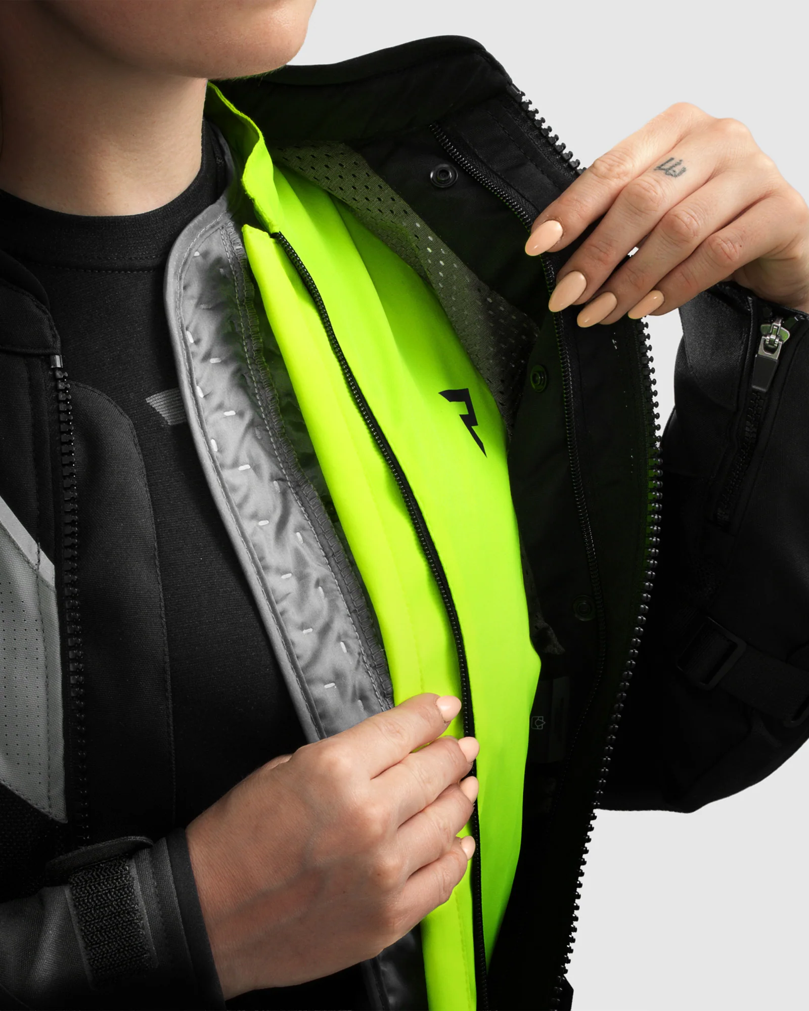 Hiflow V Women's Motorcycle Jacket Grey - Image 7