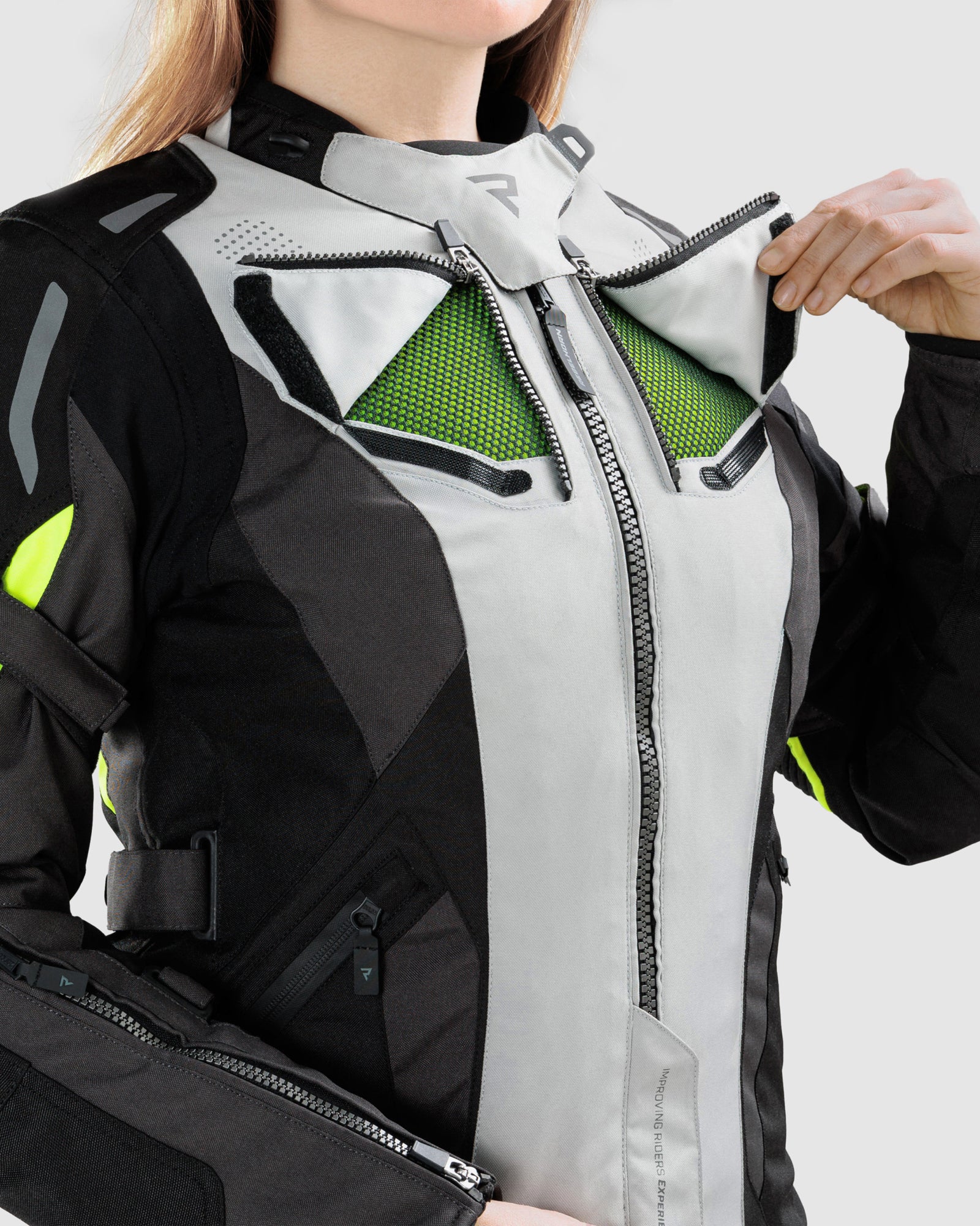 Hiker IV Women's Motorcycle Jacket Grey - Image 3