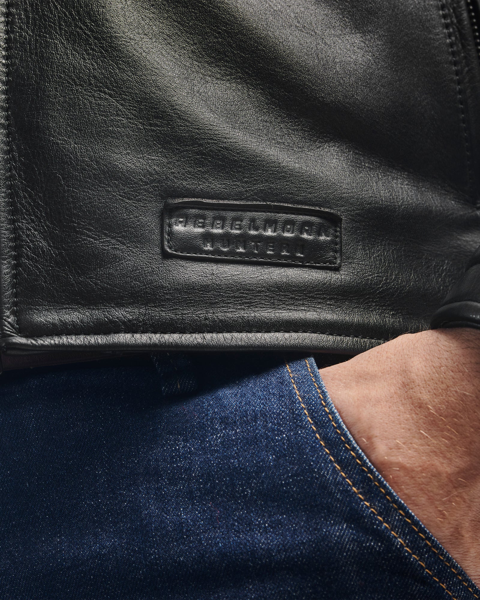 Hunter II Leather Jacket Black - Image 11
