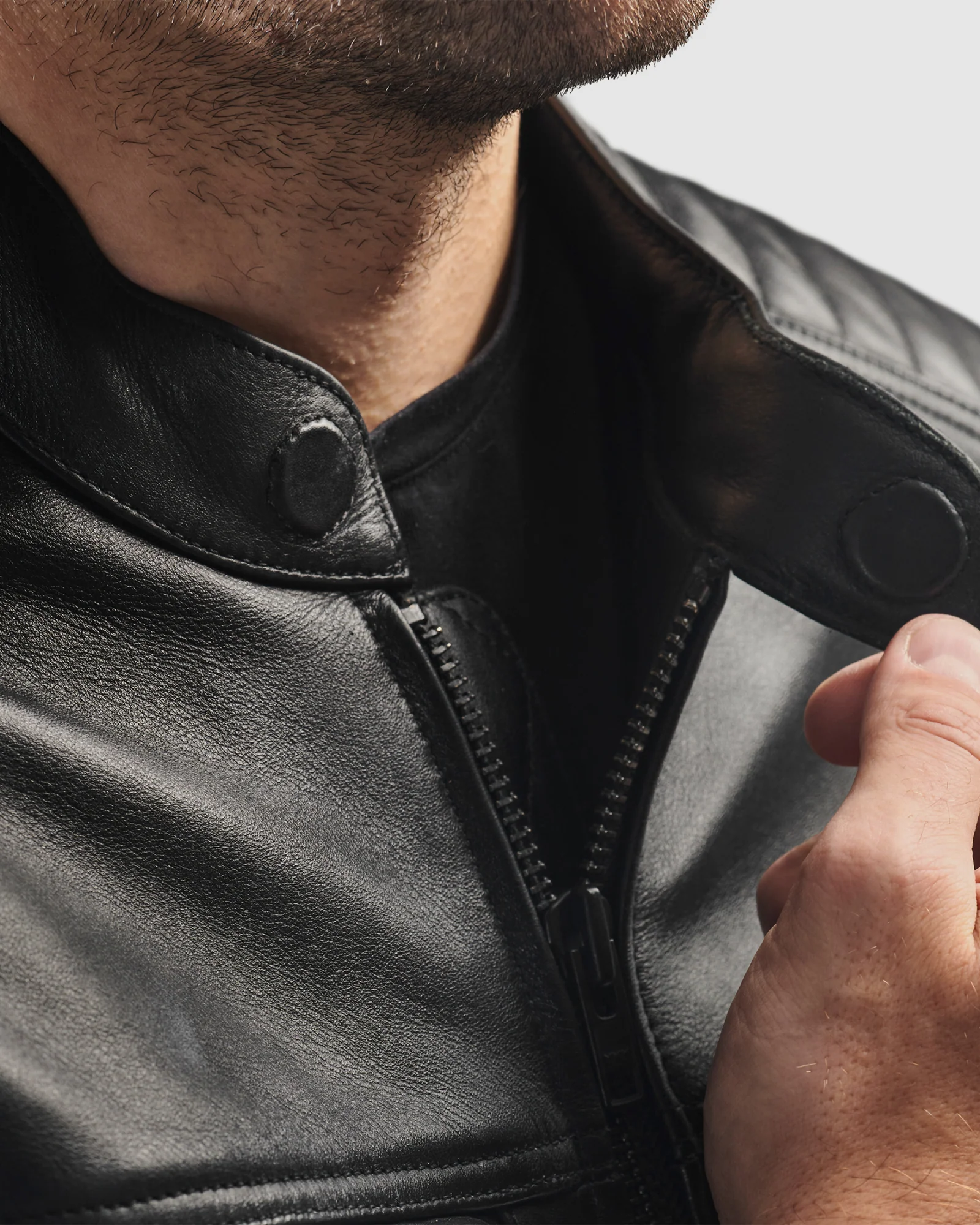 Hunter II Leather Jacket Black - Image 7