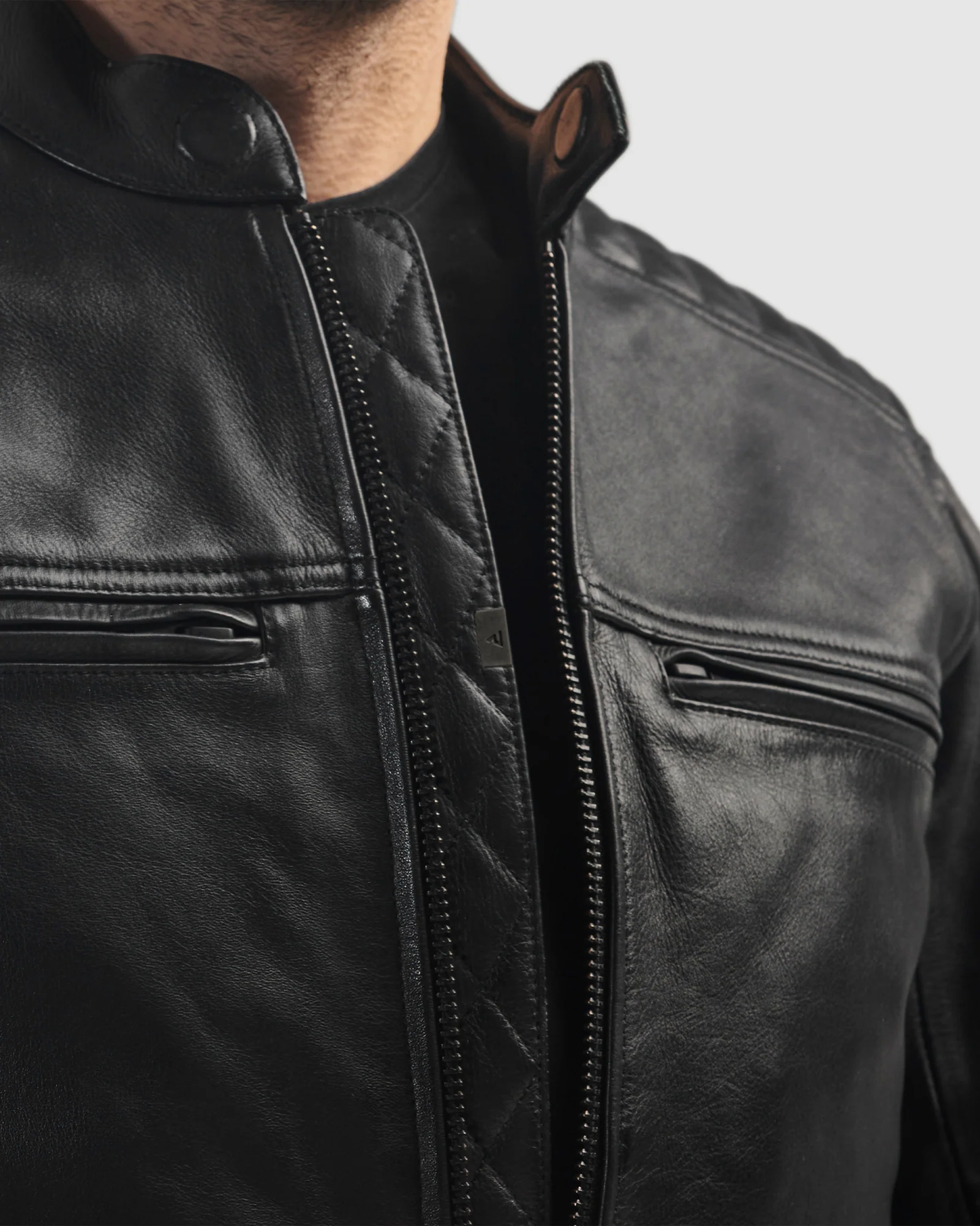 Hunter II Leather Jacket Black - Image 9