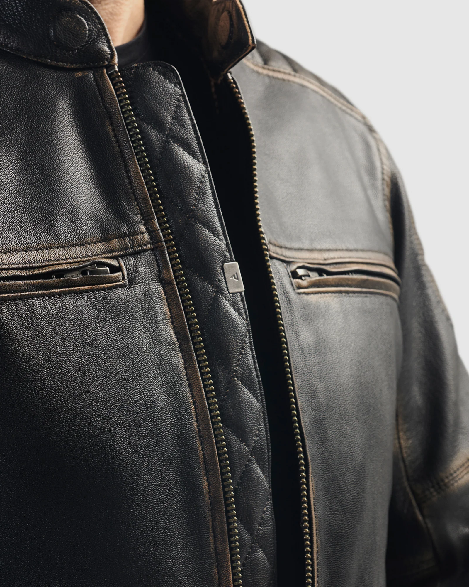 Hunter II Leather Jacket Vintage Brown - Image 9