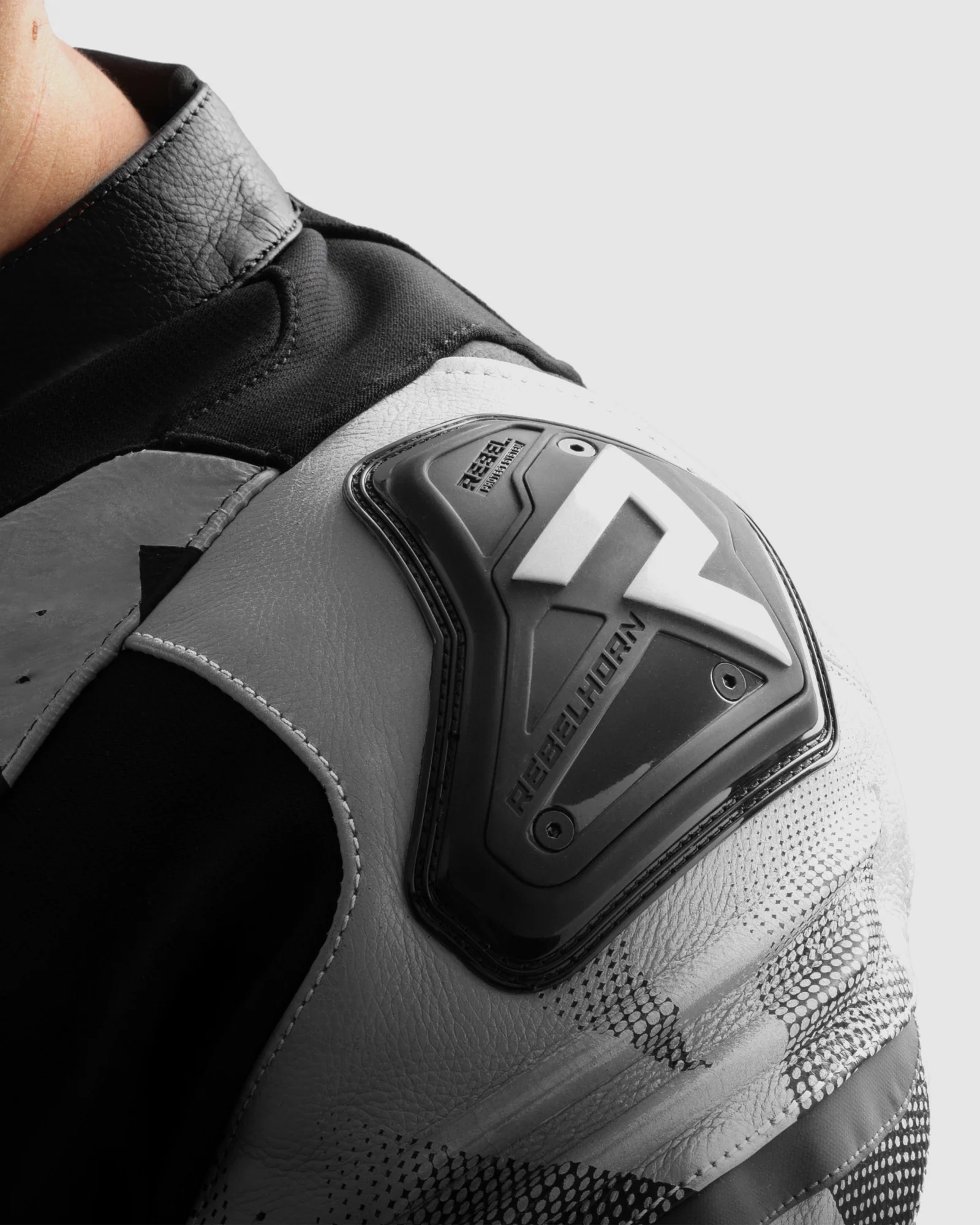 Inferno Leather Motorcycle Jacket Black White - Image 12