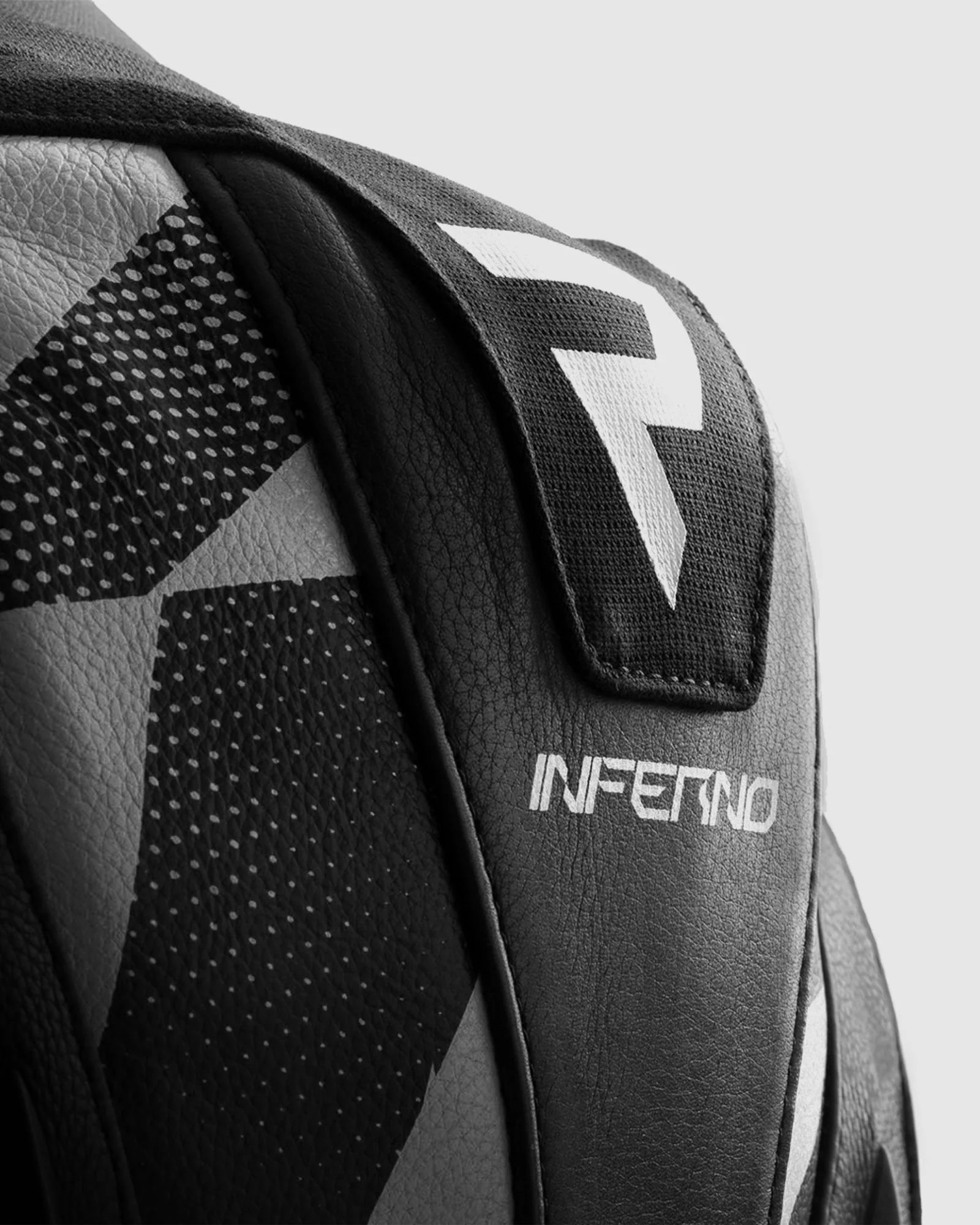 Inferno Leather Motorcycle Jacket Black White - Image 15