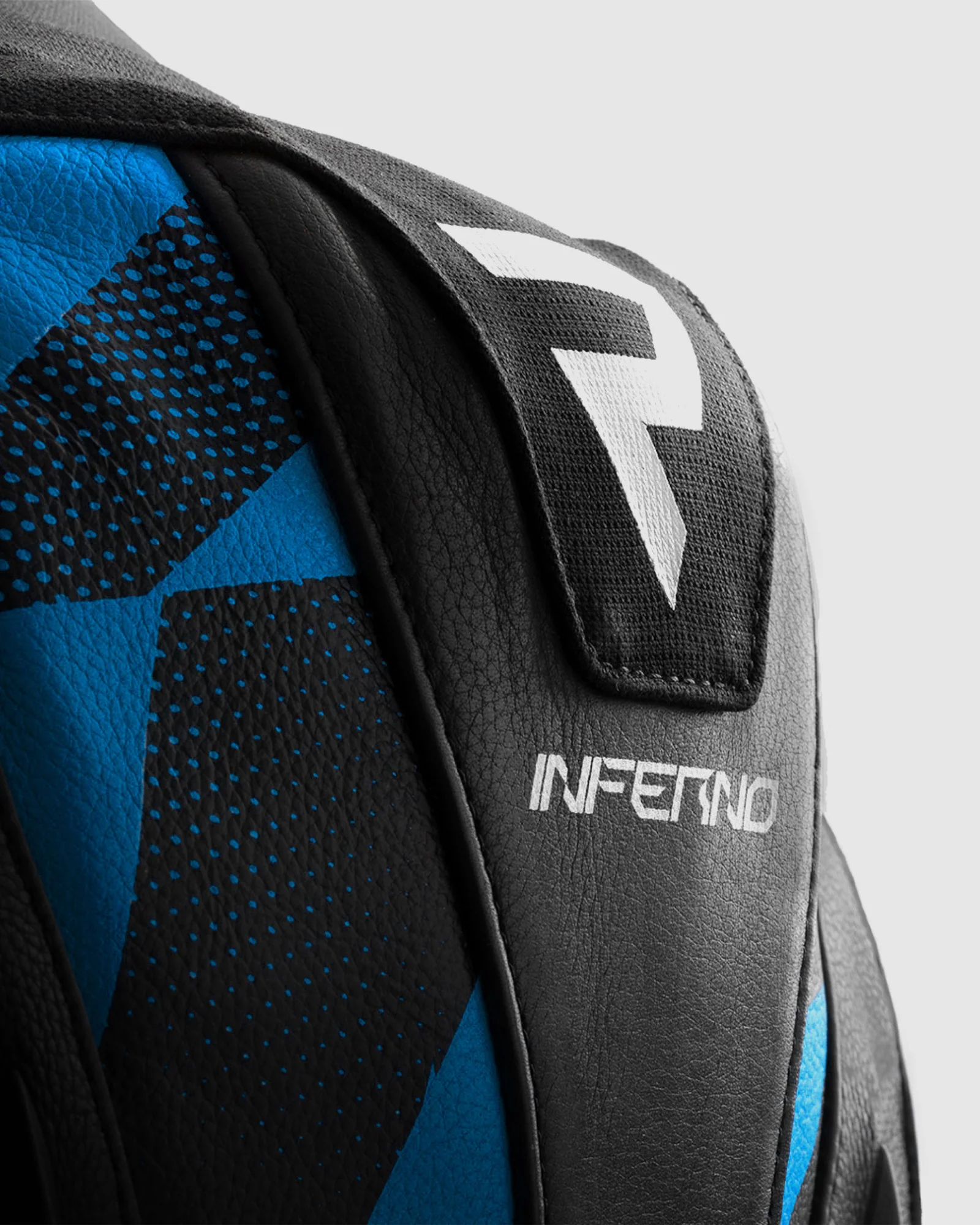 Inferno Leather Motorcycle Jacket Blue Red - Image 15