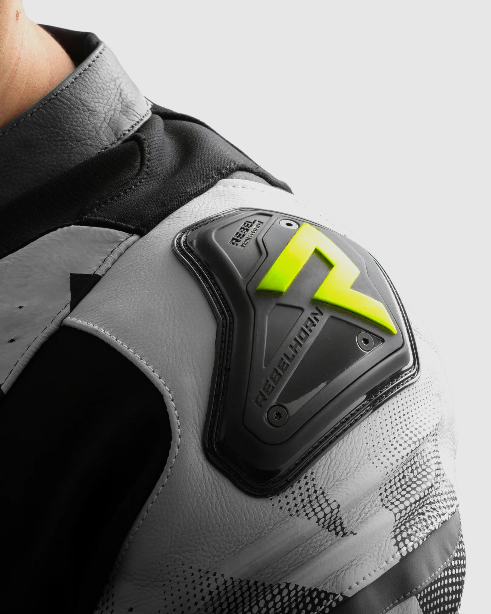 Inferno Leather Motorcycle Jacket Fluo Yellow - Image 12