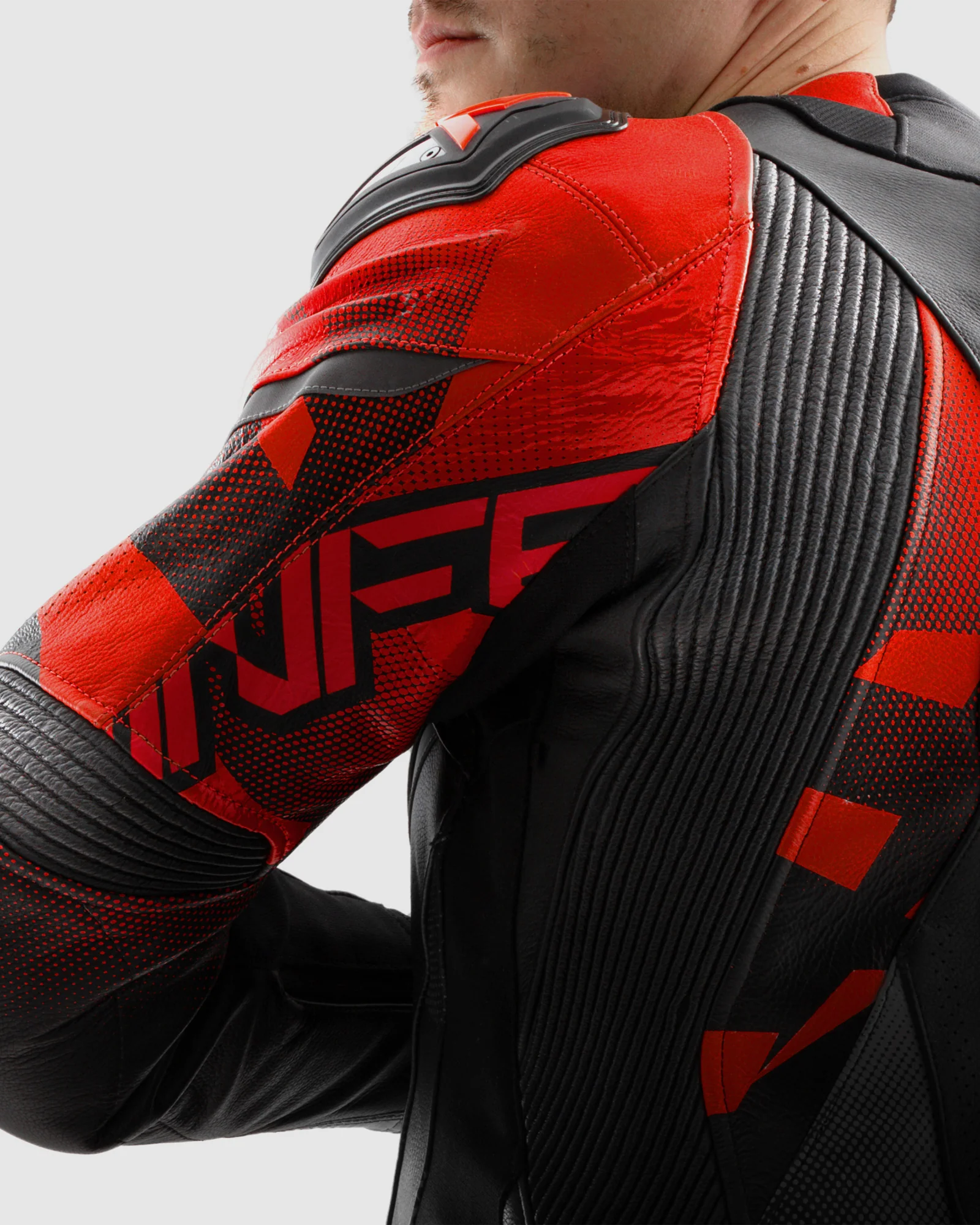 Inferno Leather Motorcycle Jacket Red - Image 10